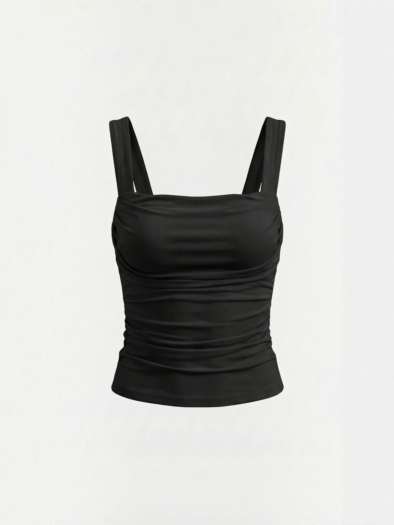 Ruched Square Neck Tank Top