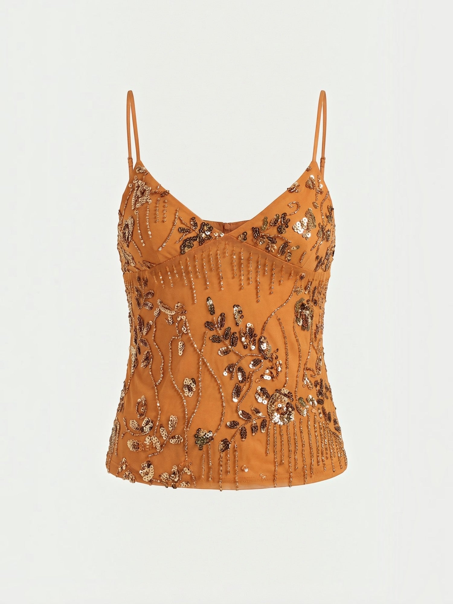 Embroidered Sequin Cami Top