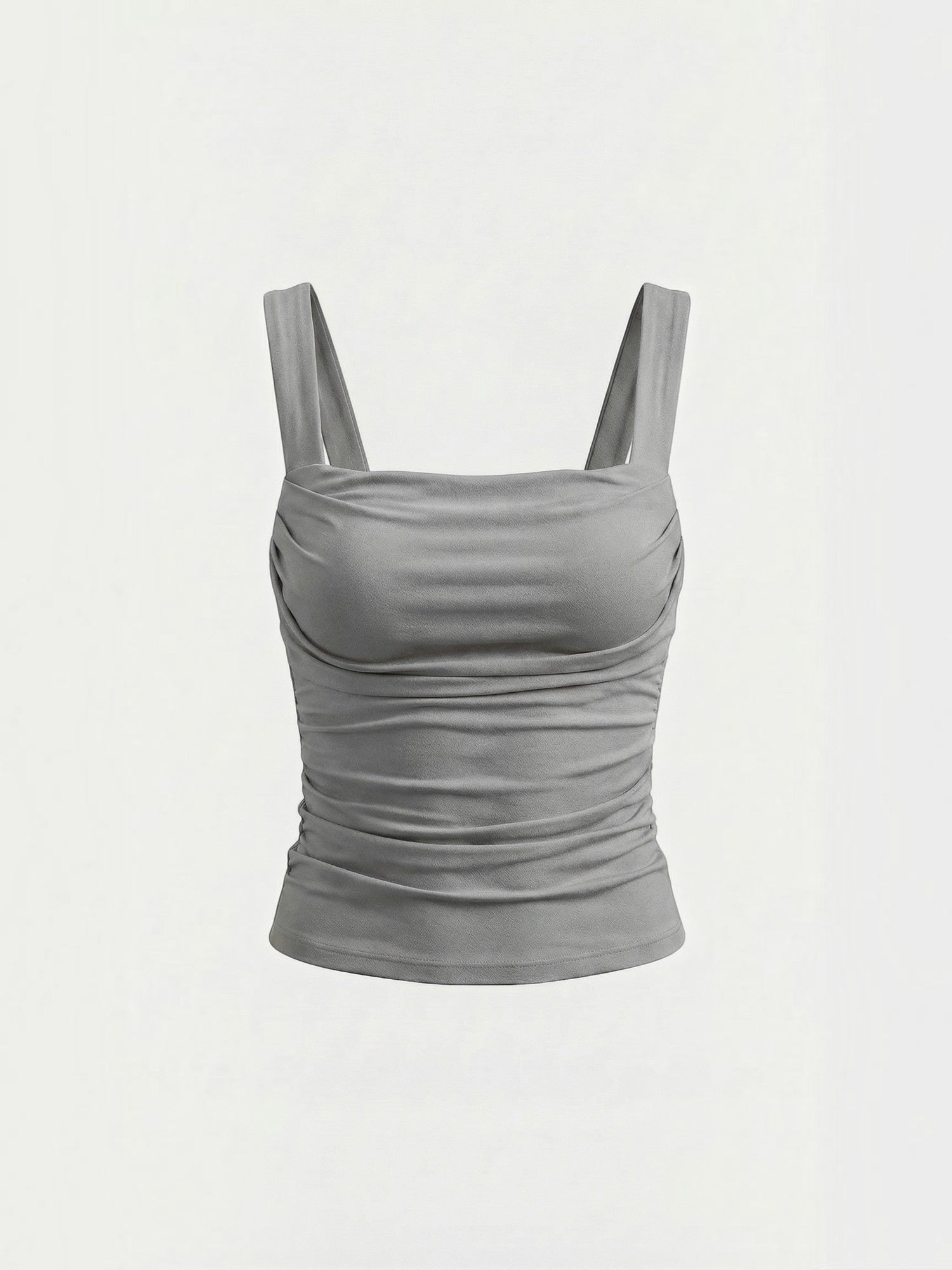 Ruched Square Neck Tank Top