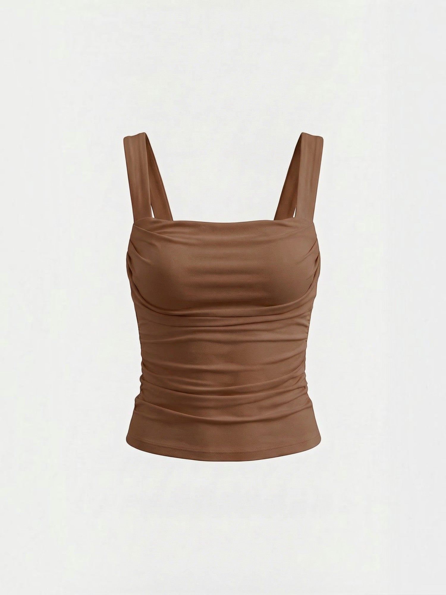 Ruched Square Neck Tank Top