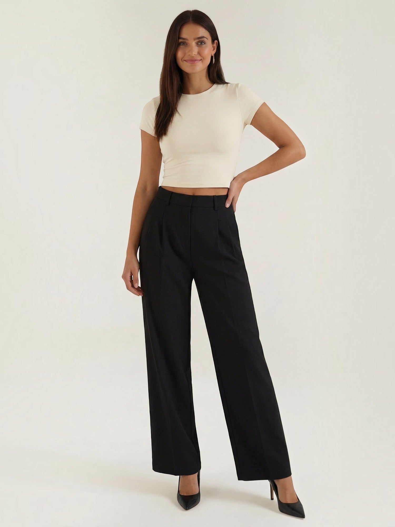 Tailored Wide Leg Trousers