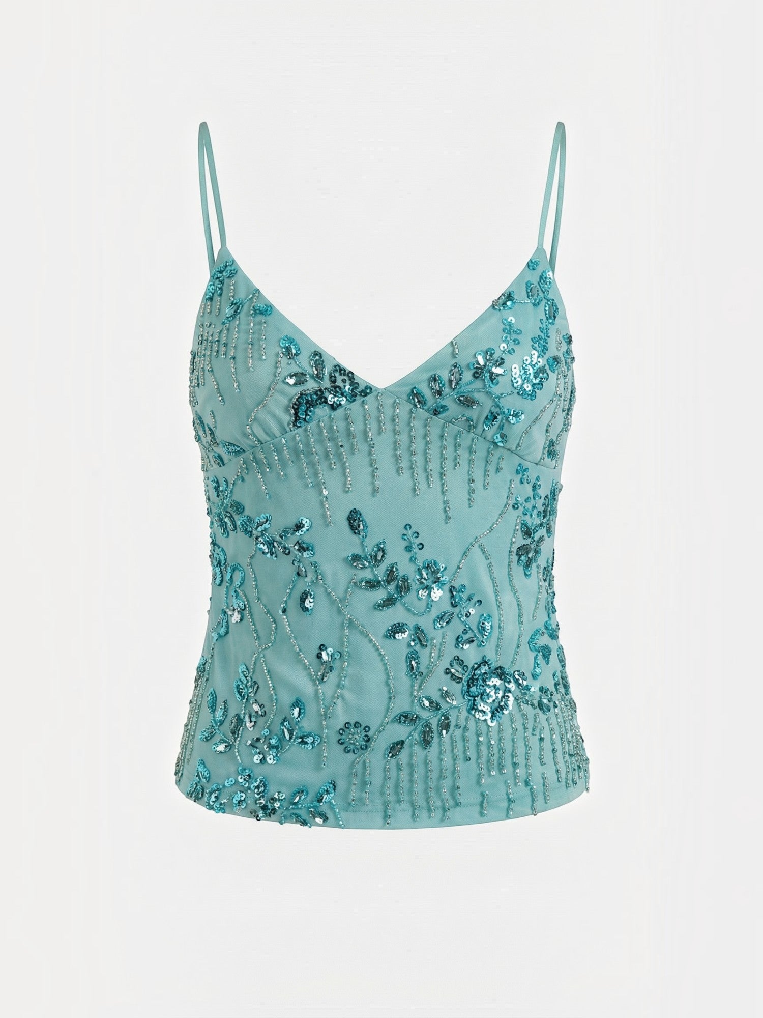 Embroidered Sequin Cami Top