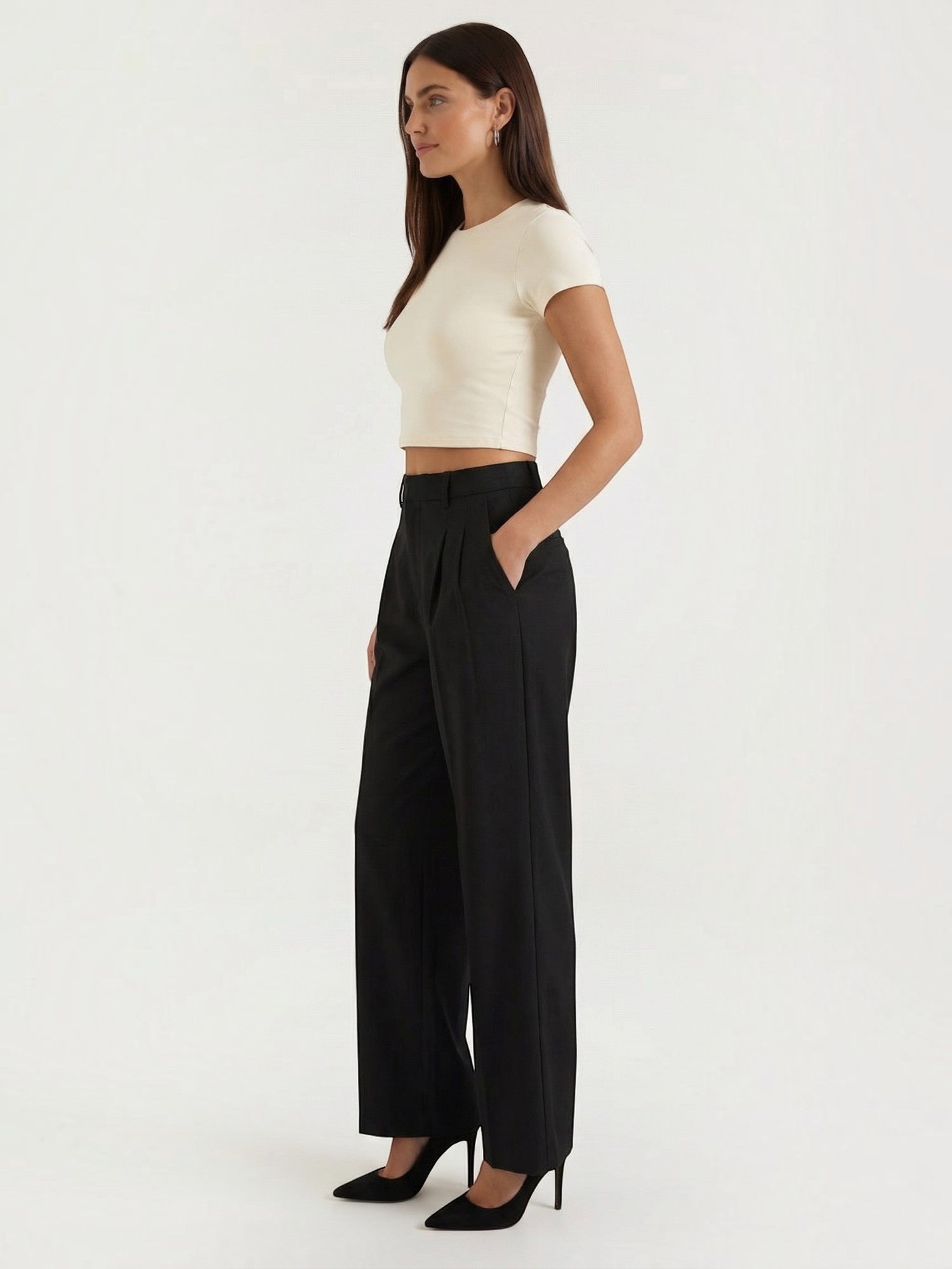 Tailored Wide Leg Trousers
