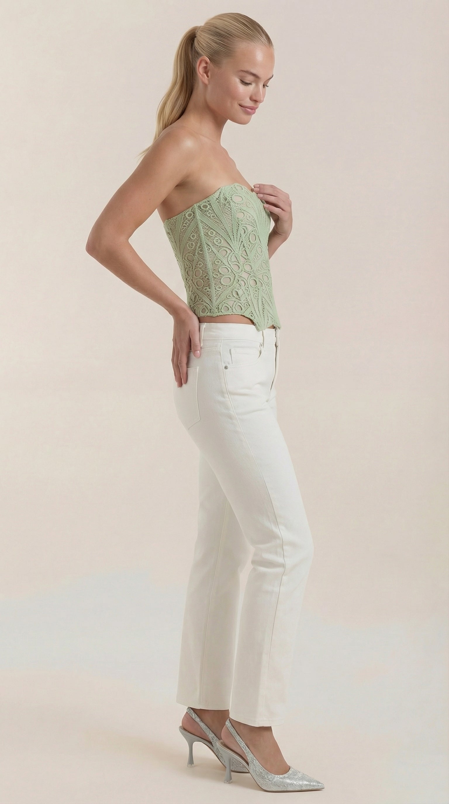 Lace Strapless Corset Top