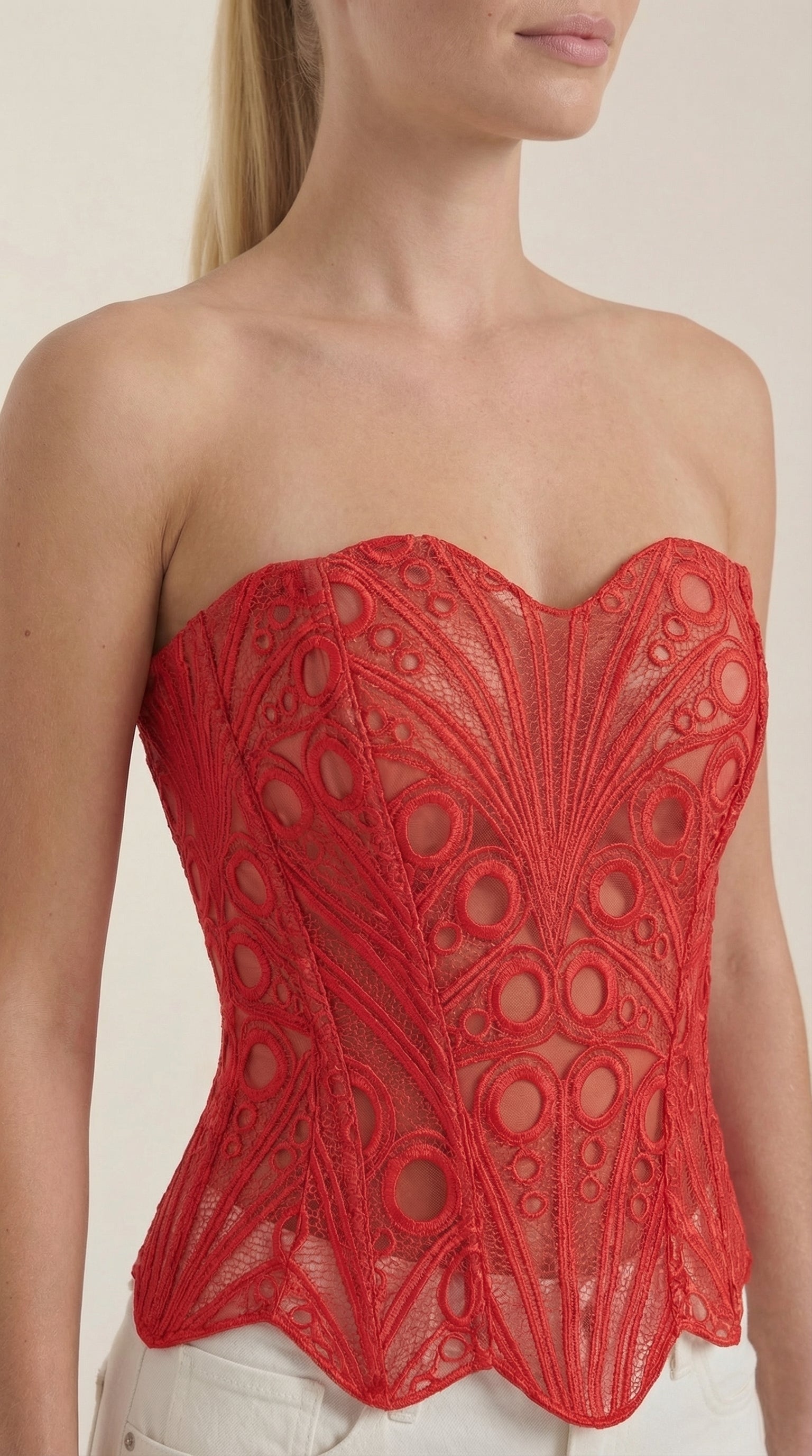 Lace Strapless Corset Top