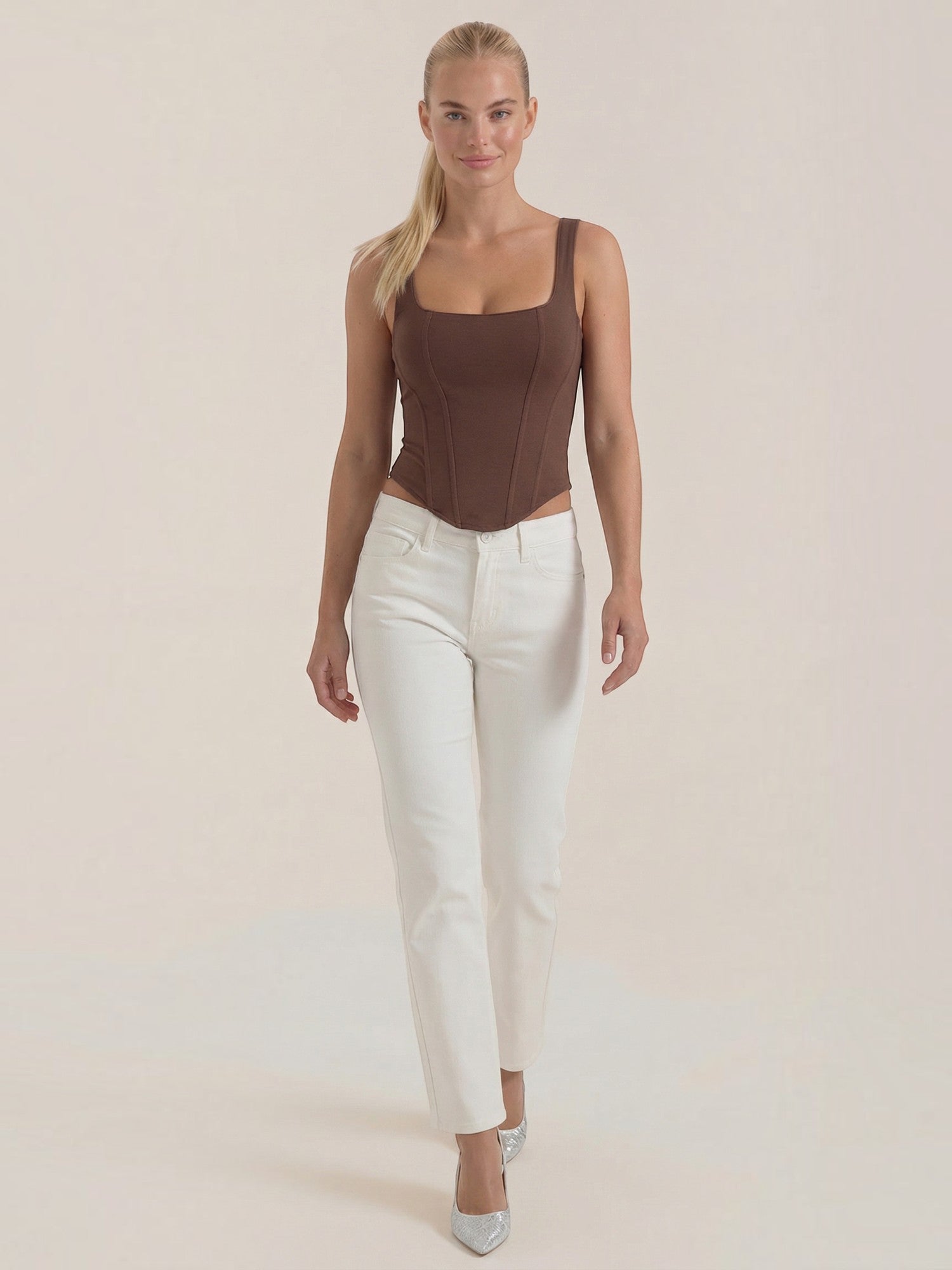 Square Neck Contour Tank Top