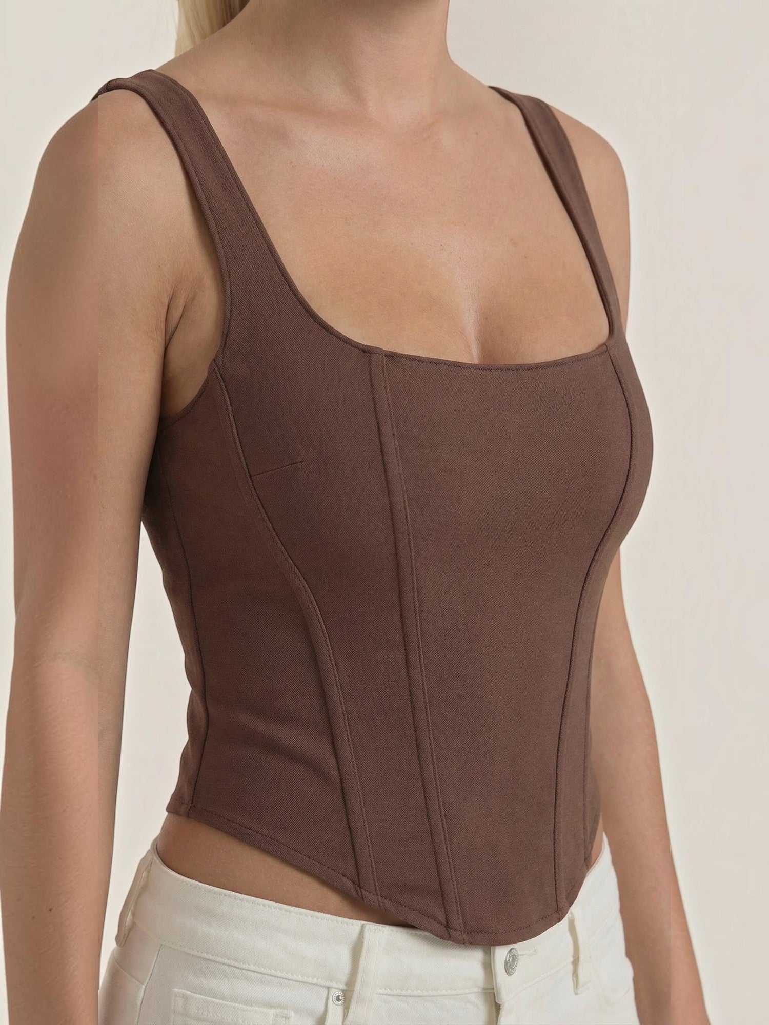 Square Neck Contour Tank Top