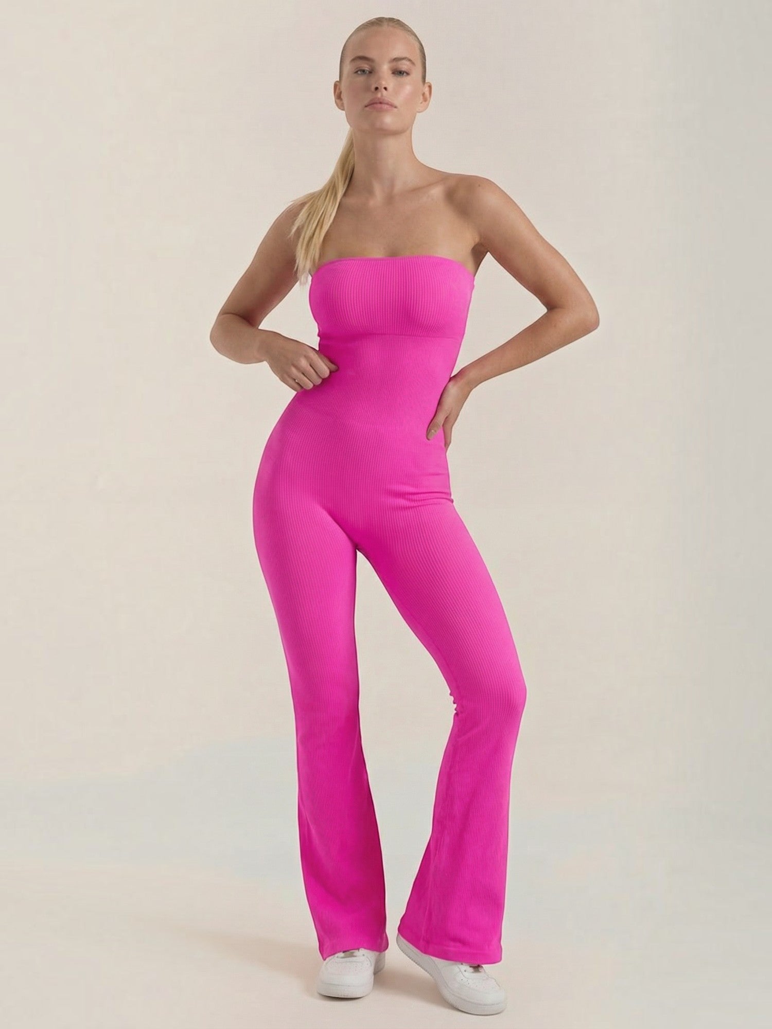 Strapless Flared Leg Jumpsuit