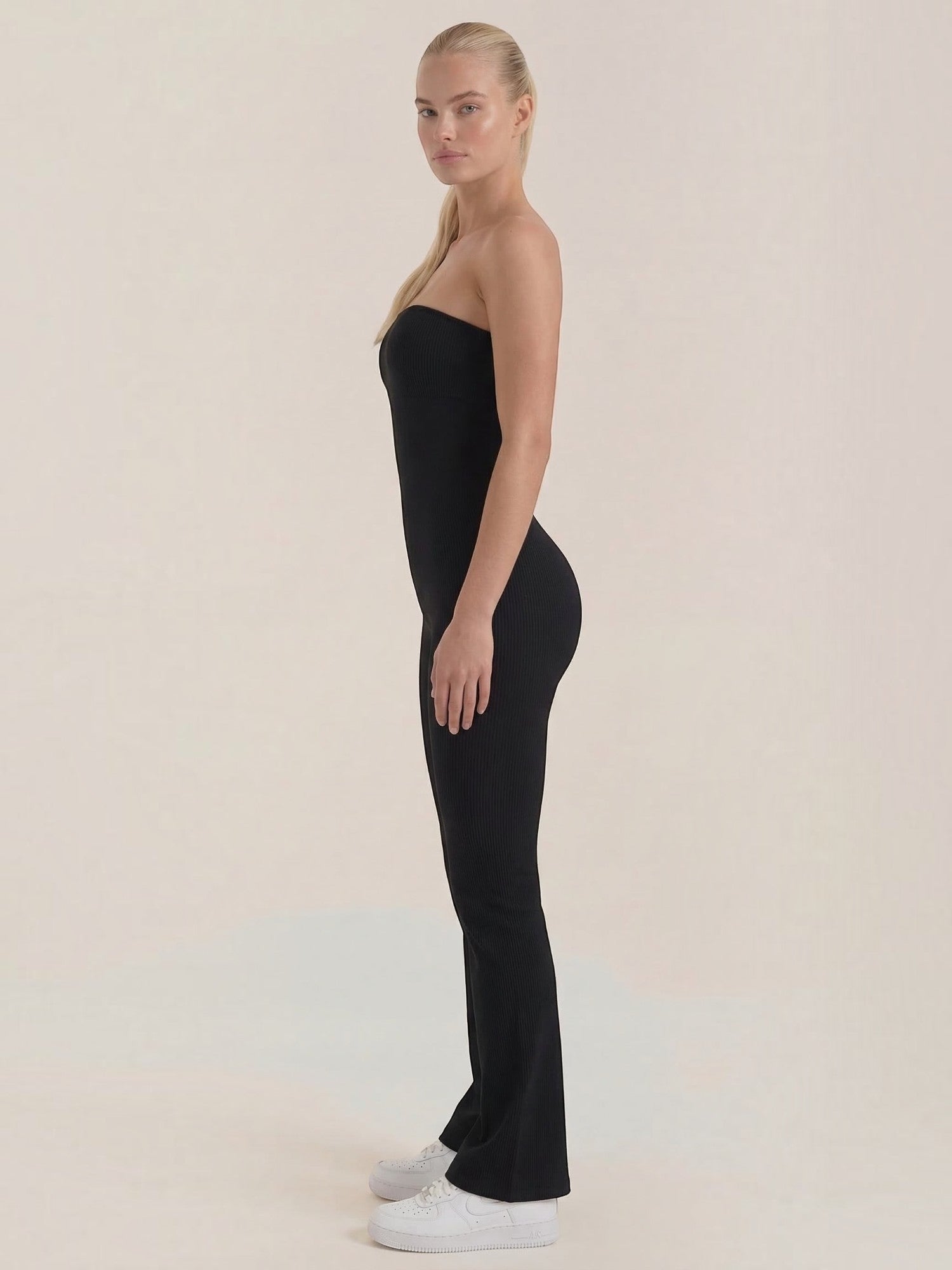 Strapless Flared Leg Jumpsuit