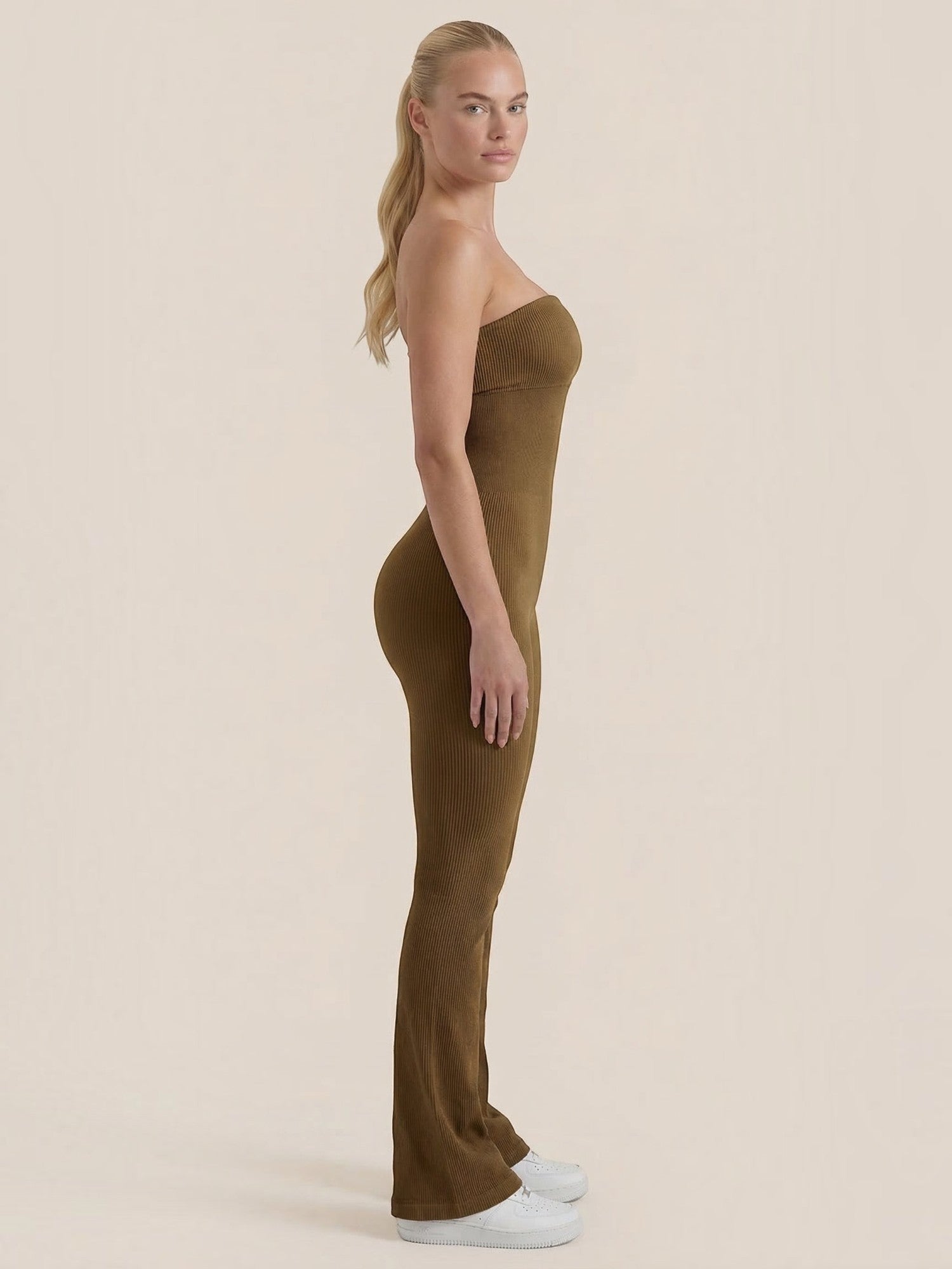 Strapless Flared Leg Jumpsuit