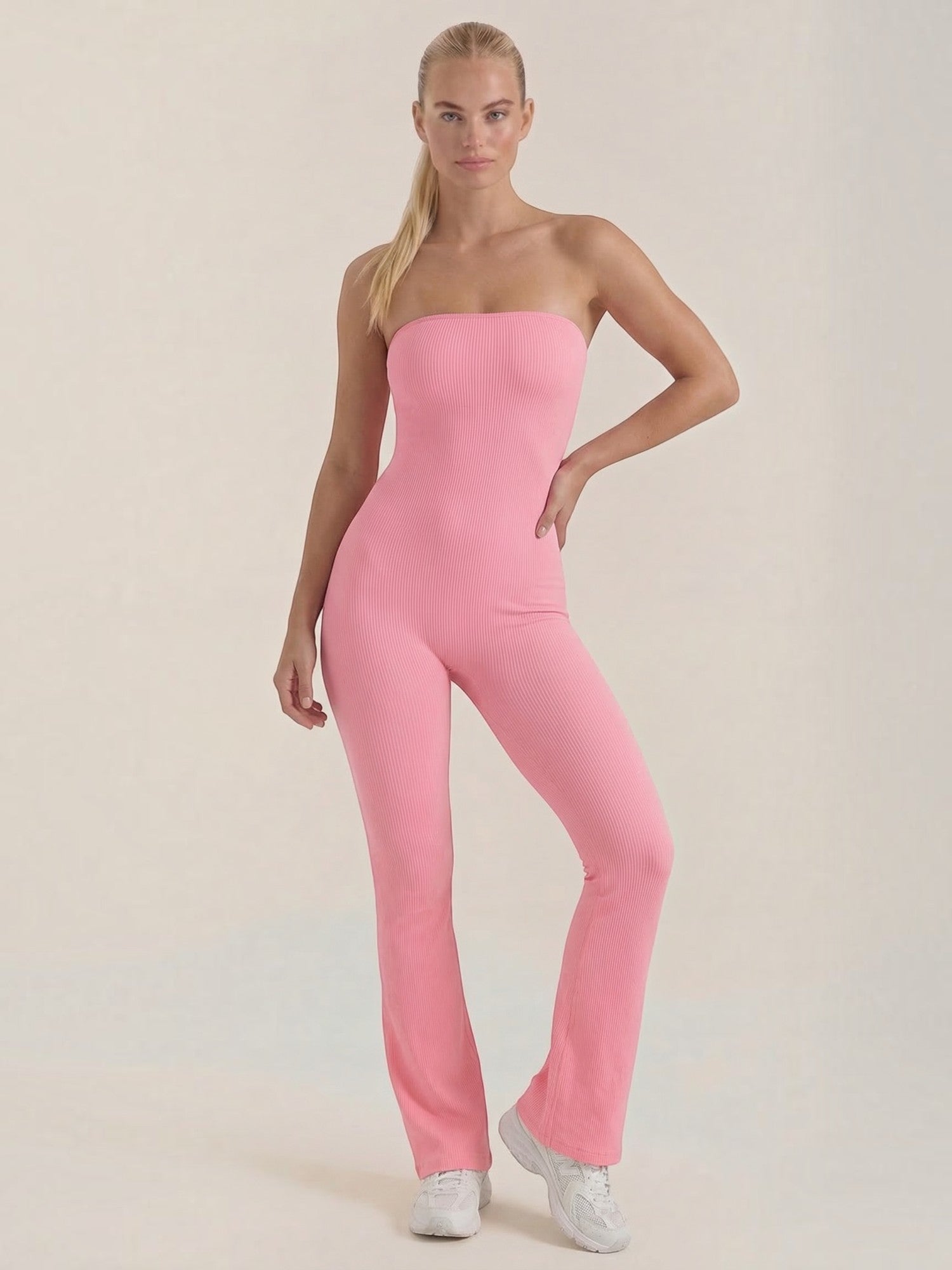 Strapless Flared Leg Jumpsuit