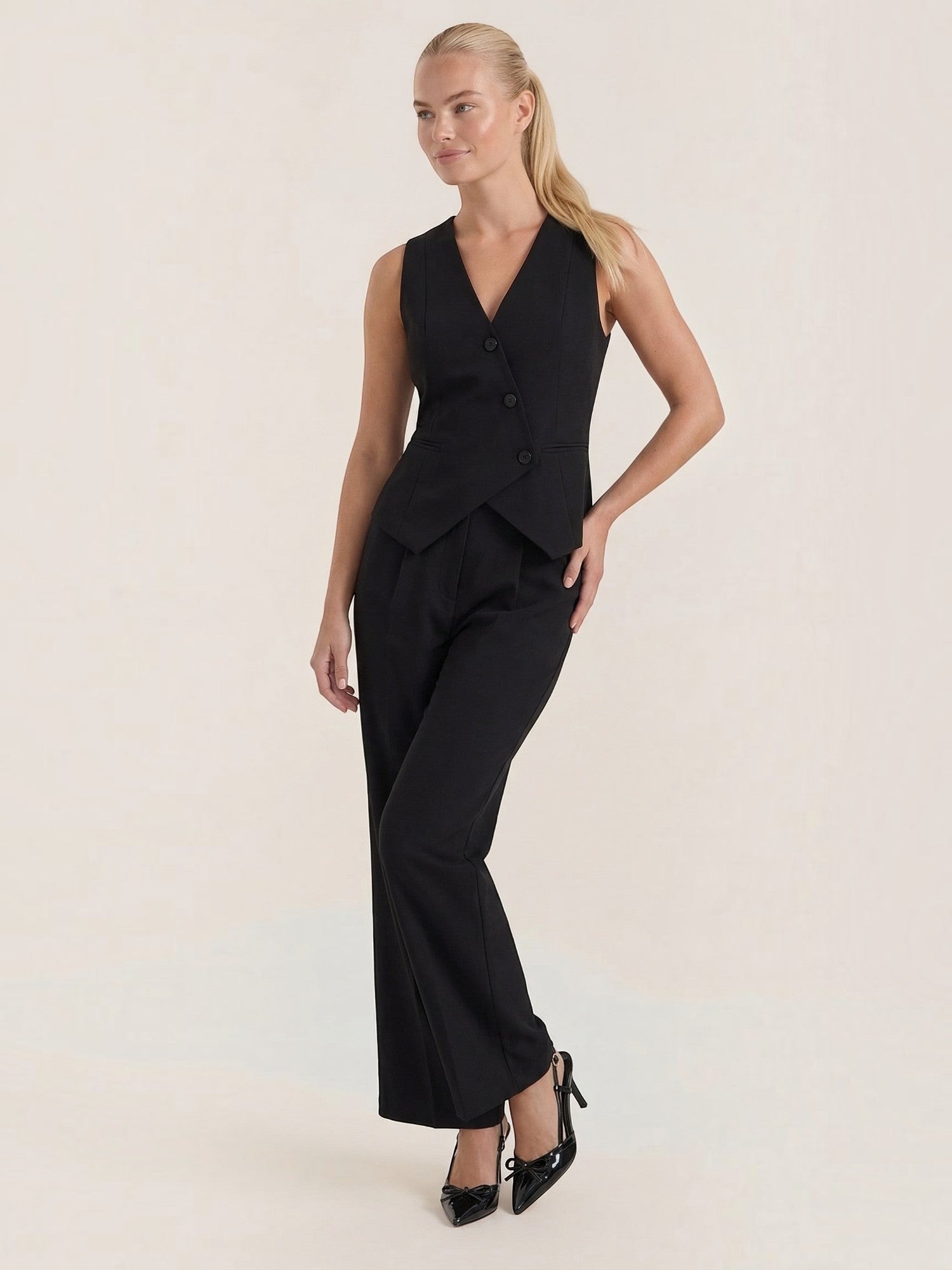 Tailored Vest & Wide Leg Trouser Set