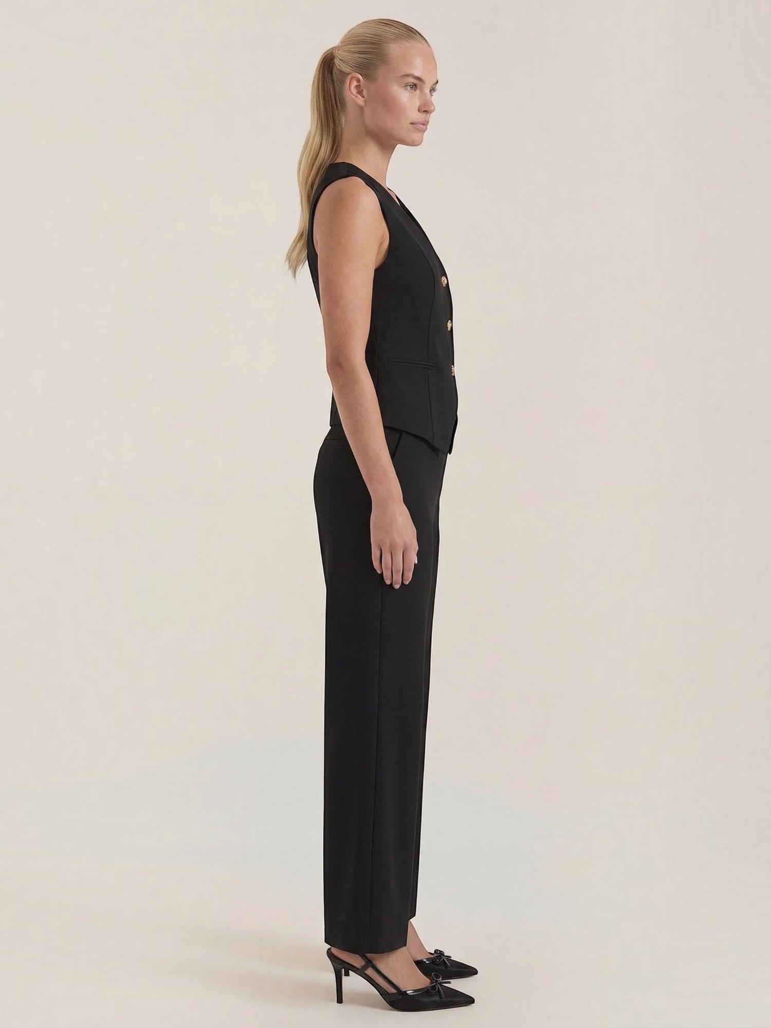Tailored Vest & Wide Leg Trouser Set
