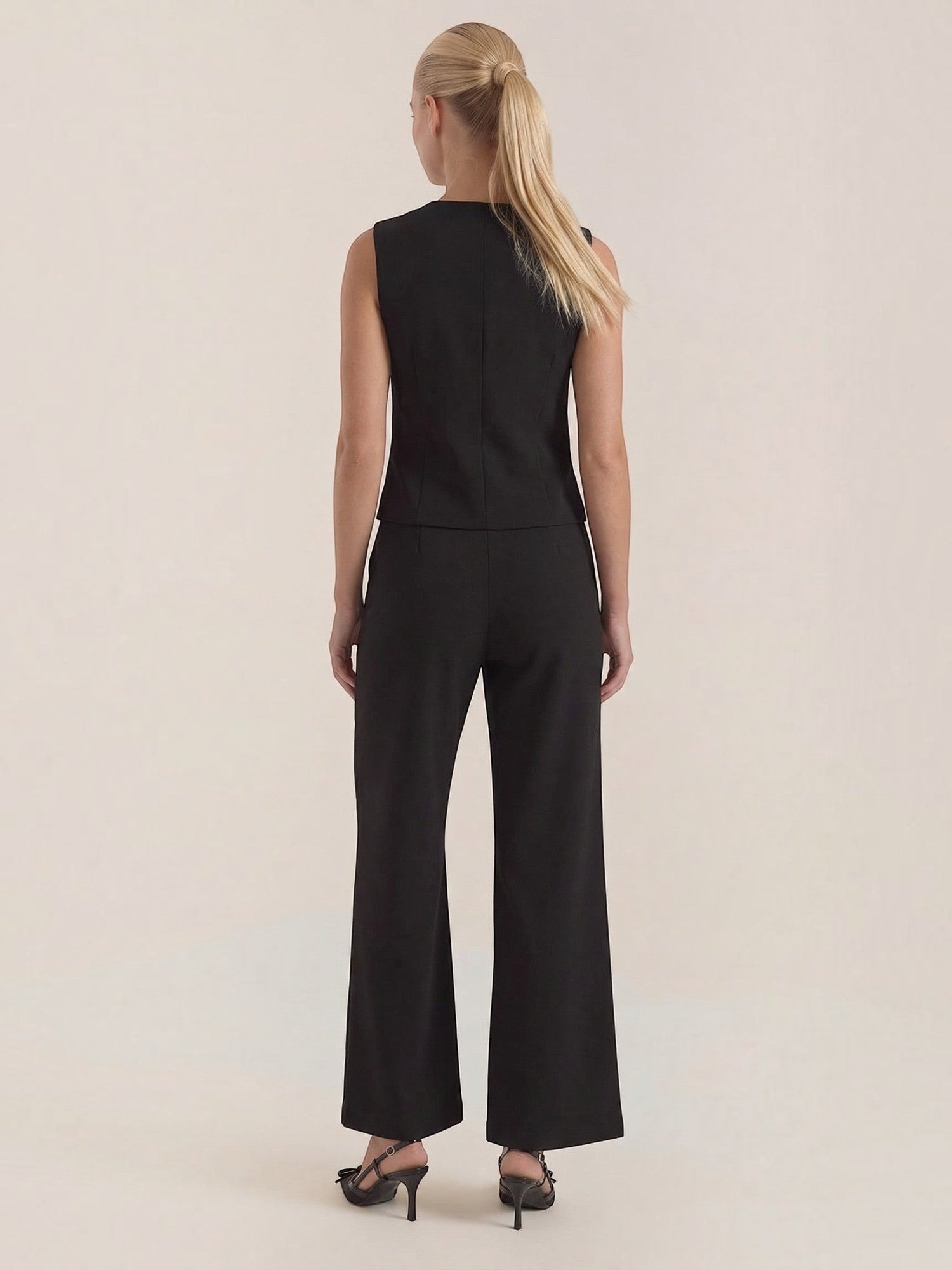 Tailored Vest & Wide Leg Trouser Set