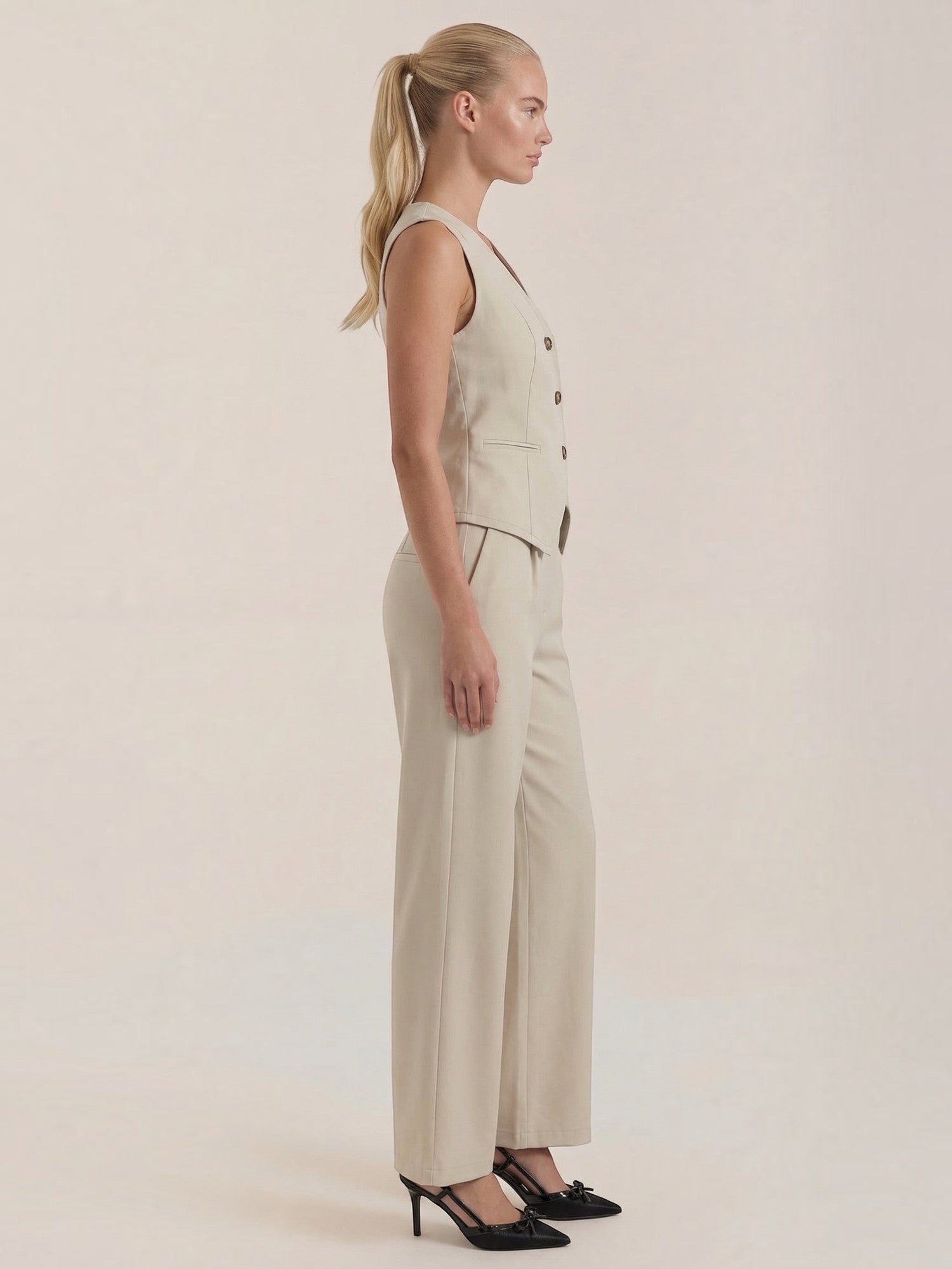 Tailored Vest & Wide Leg Trouser Set