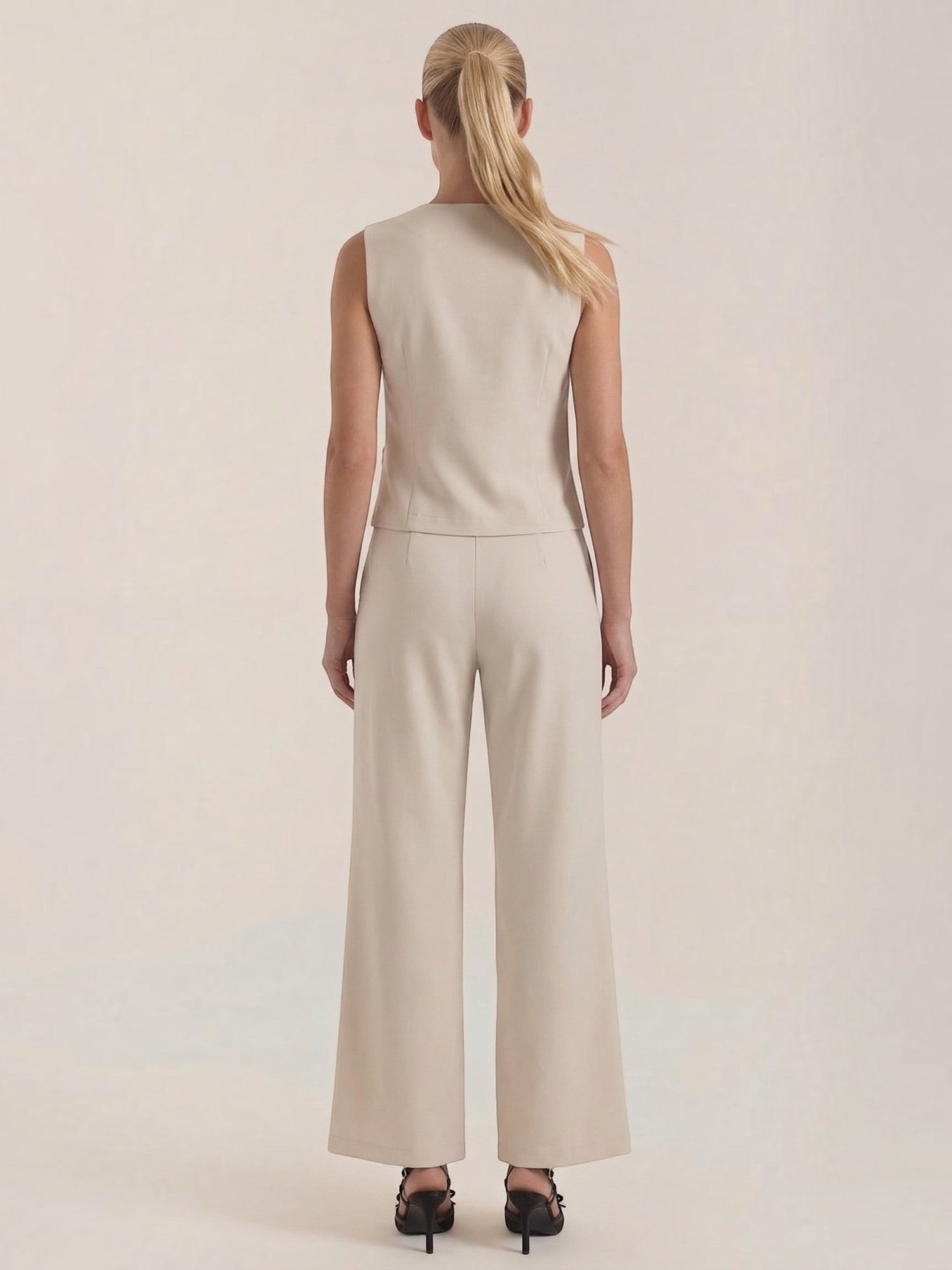 Tailored Vest & Wide Leg Trouser Set