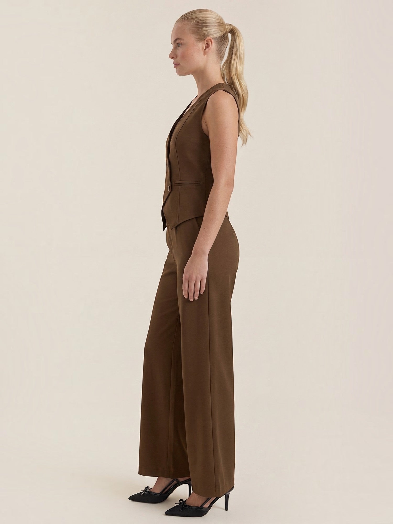Tailored Vest & Wide Leg Trouser Set