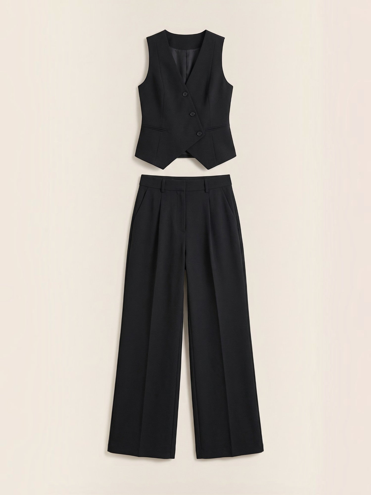 Tailored Vest & Wide Leg Trouser Set