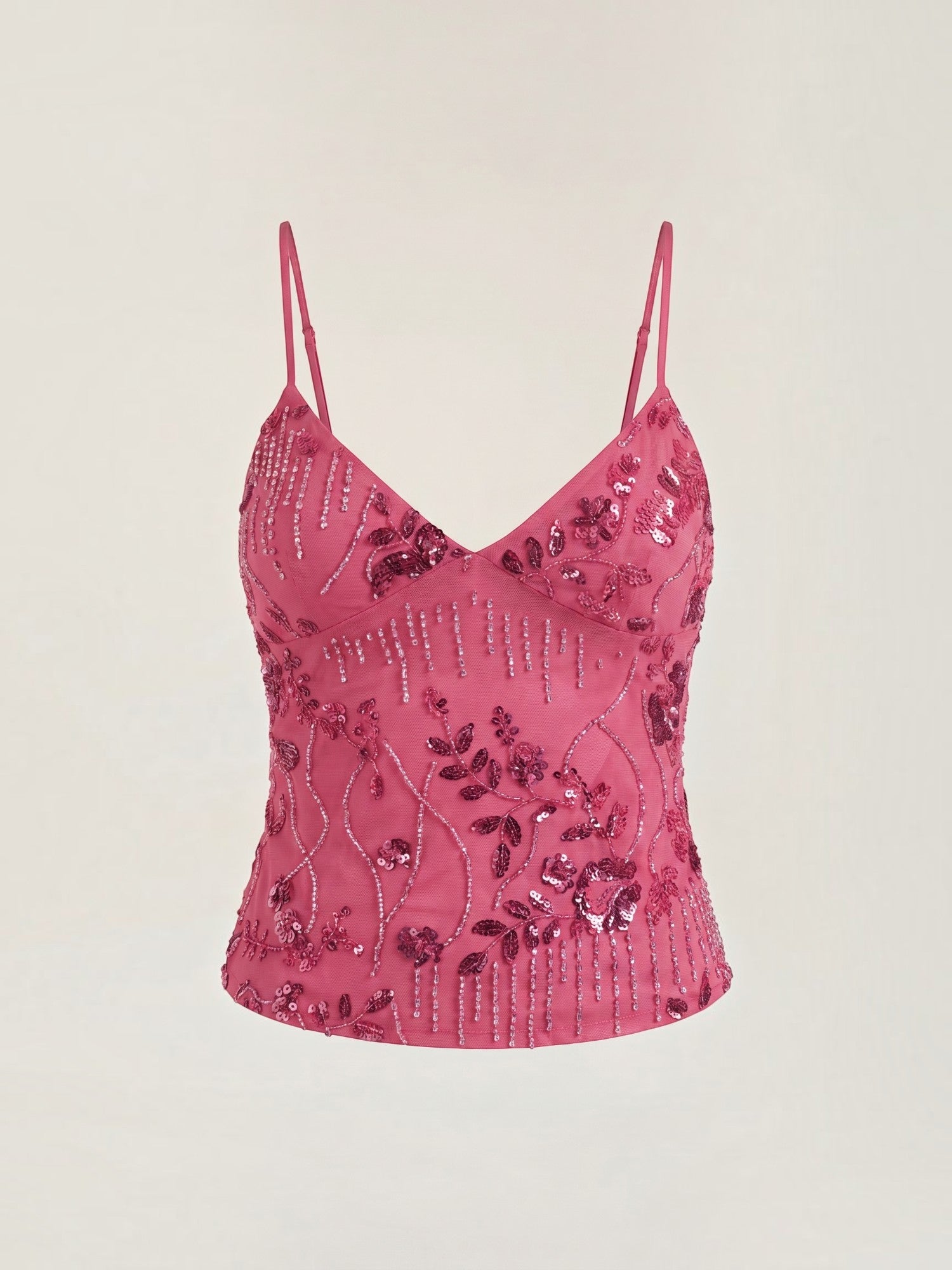 Embroidered Sequin Cami Top