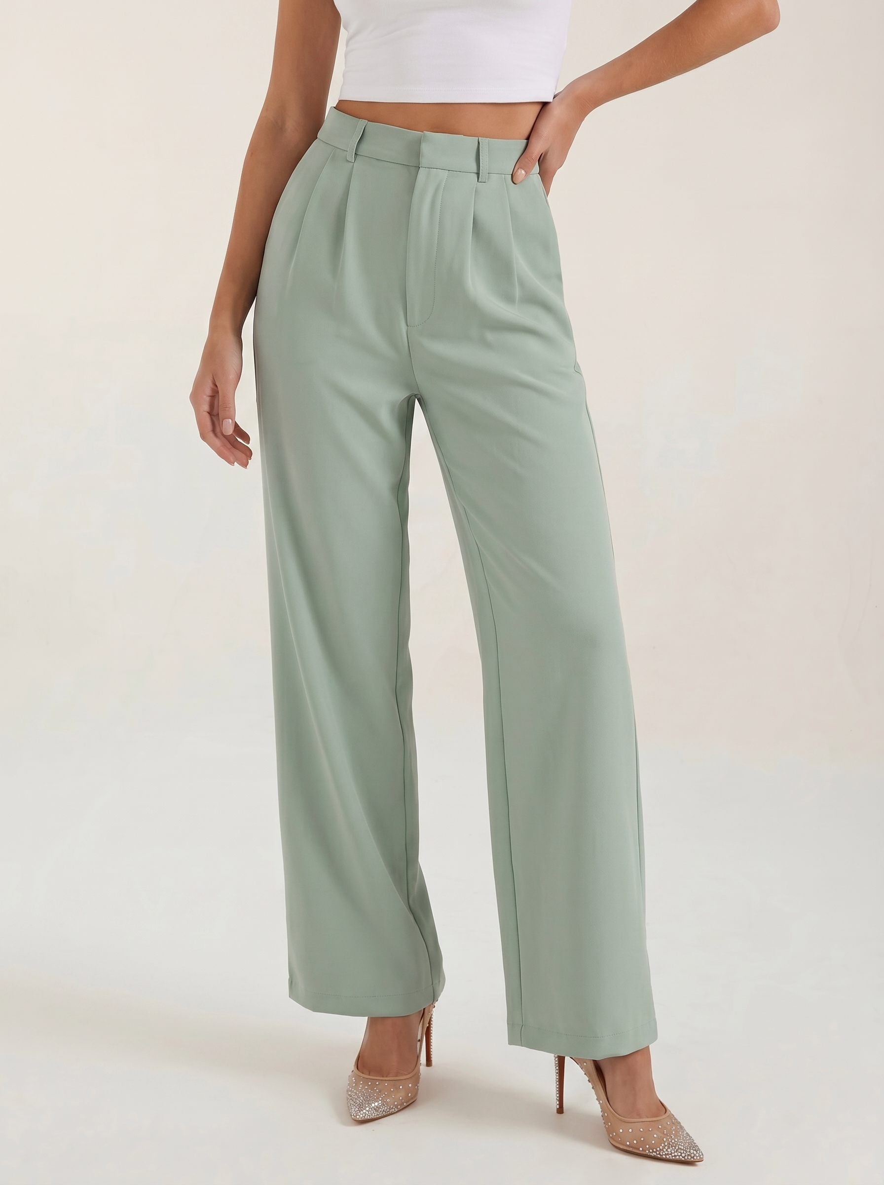 Straight Leg Tailored Trousers