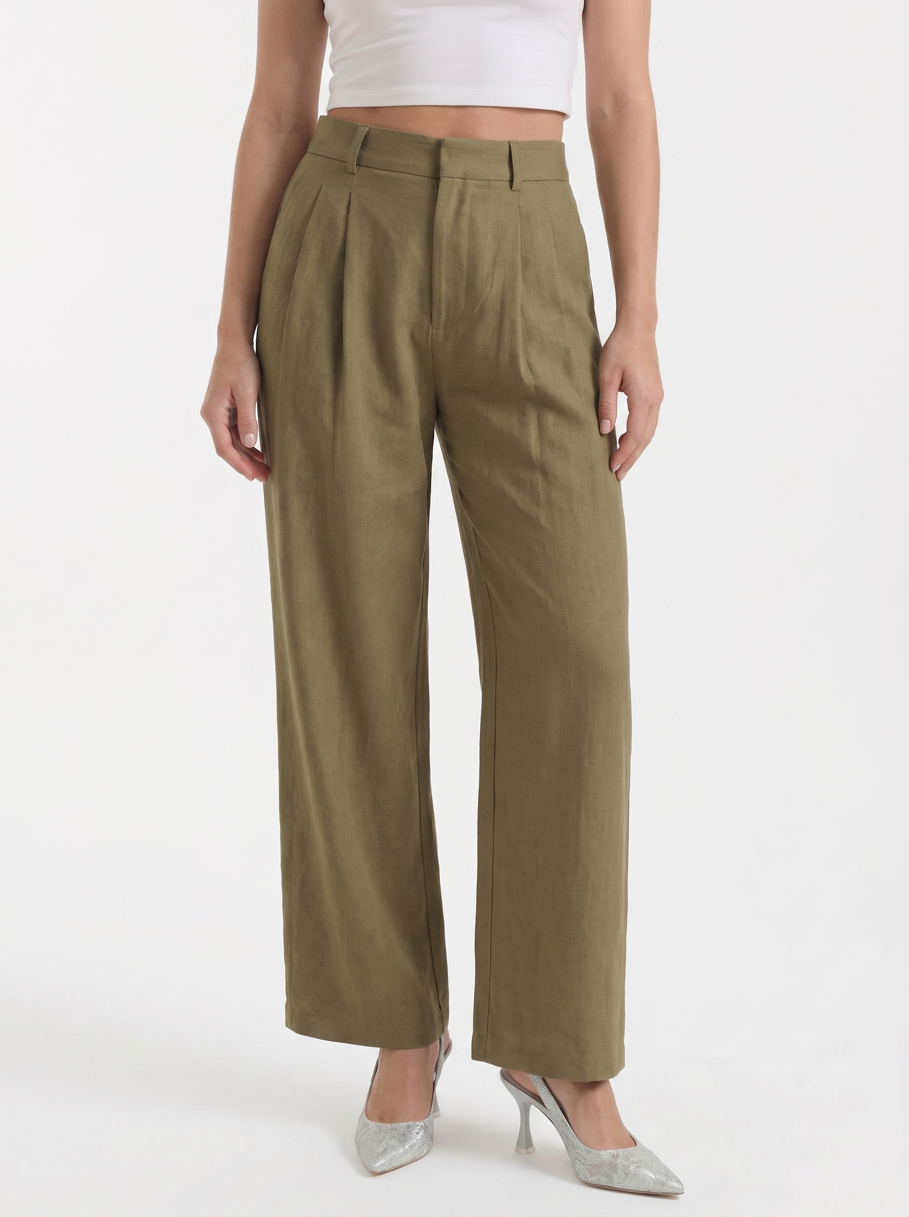 High Waist Wide Leg Trousers