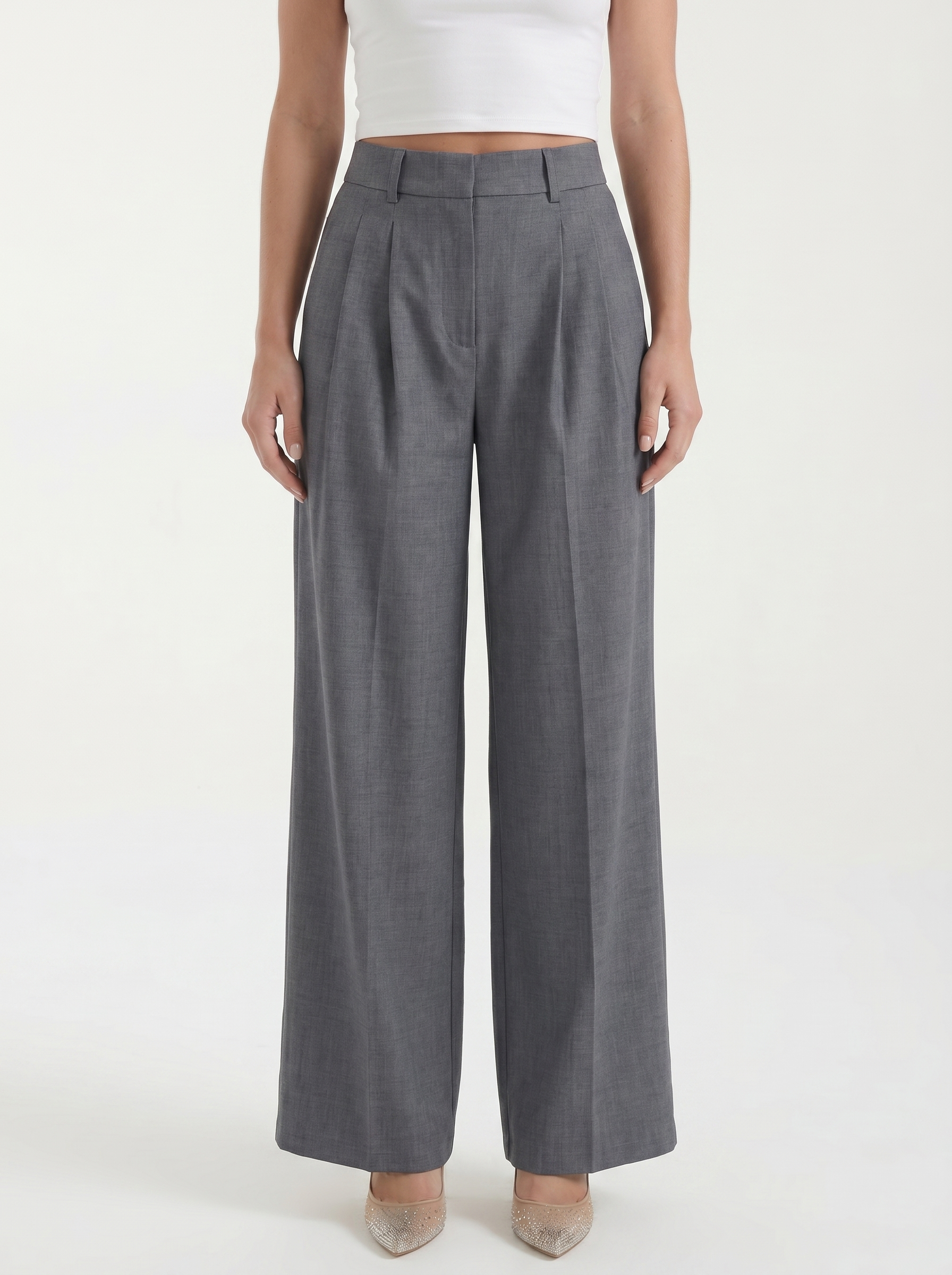 High Waist Wide Leg Trousers