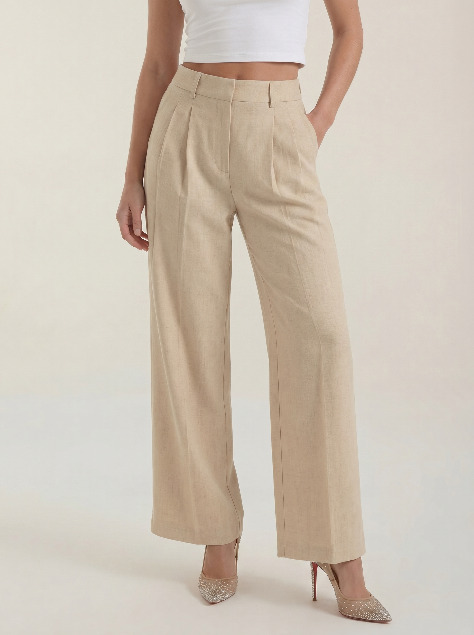 High Waist Wide Leg Trousers