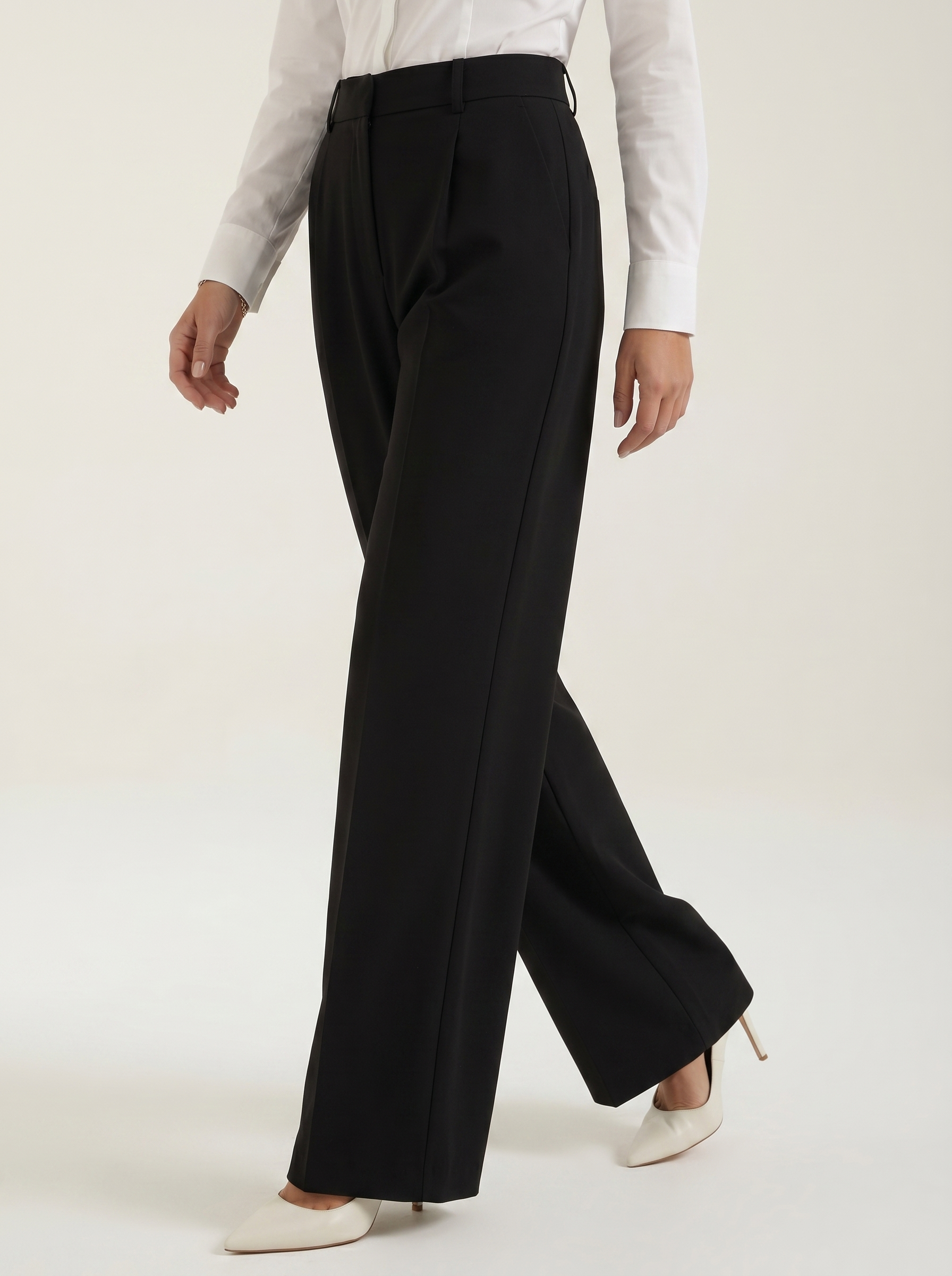 Tailored High Waist Wide Leg Trousers