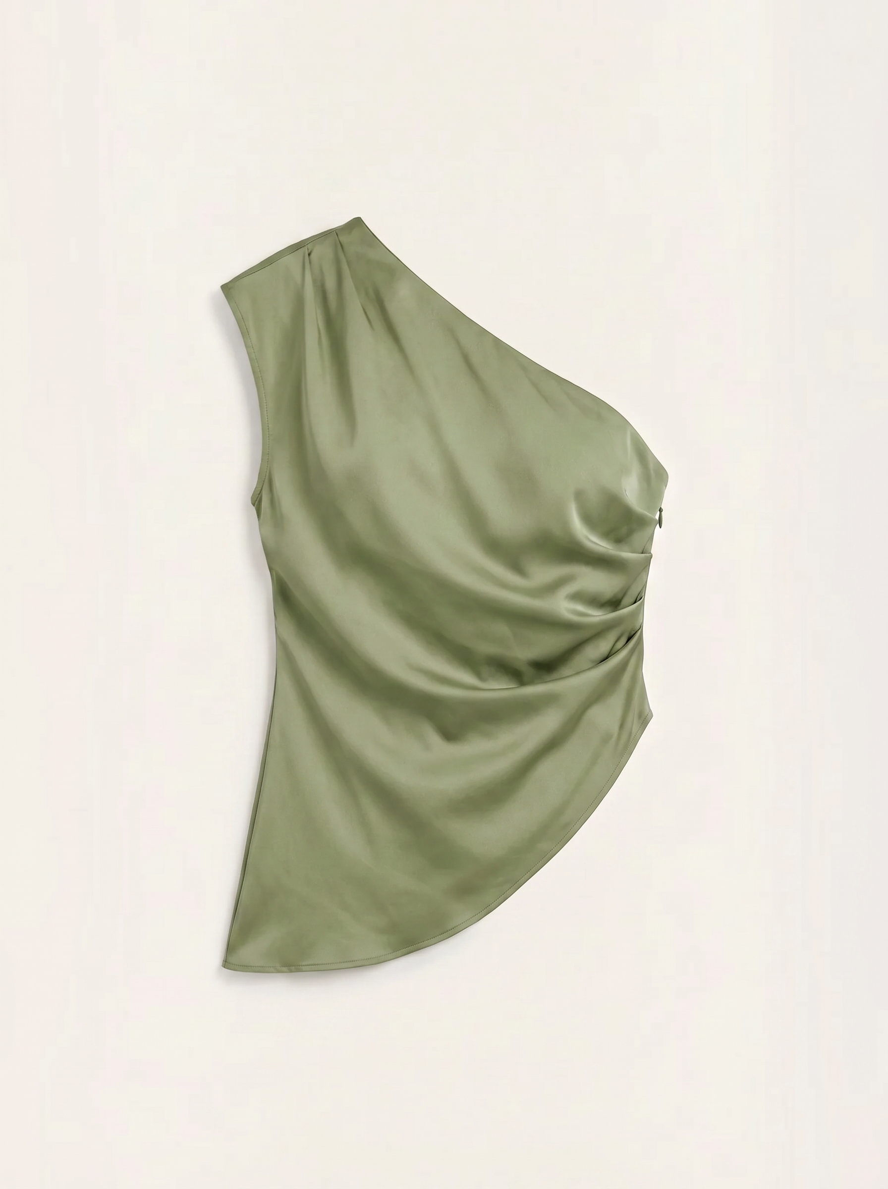 Asymmetric Satin Draped Top