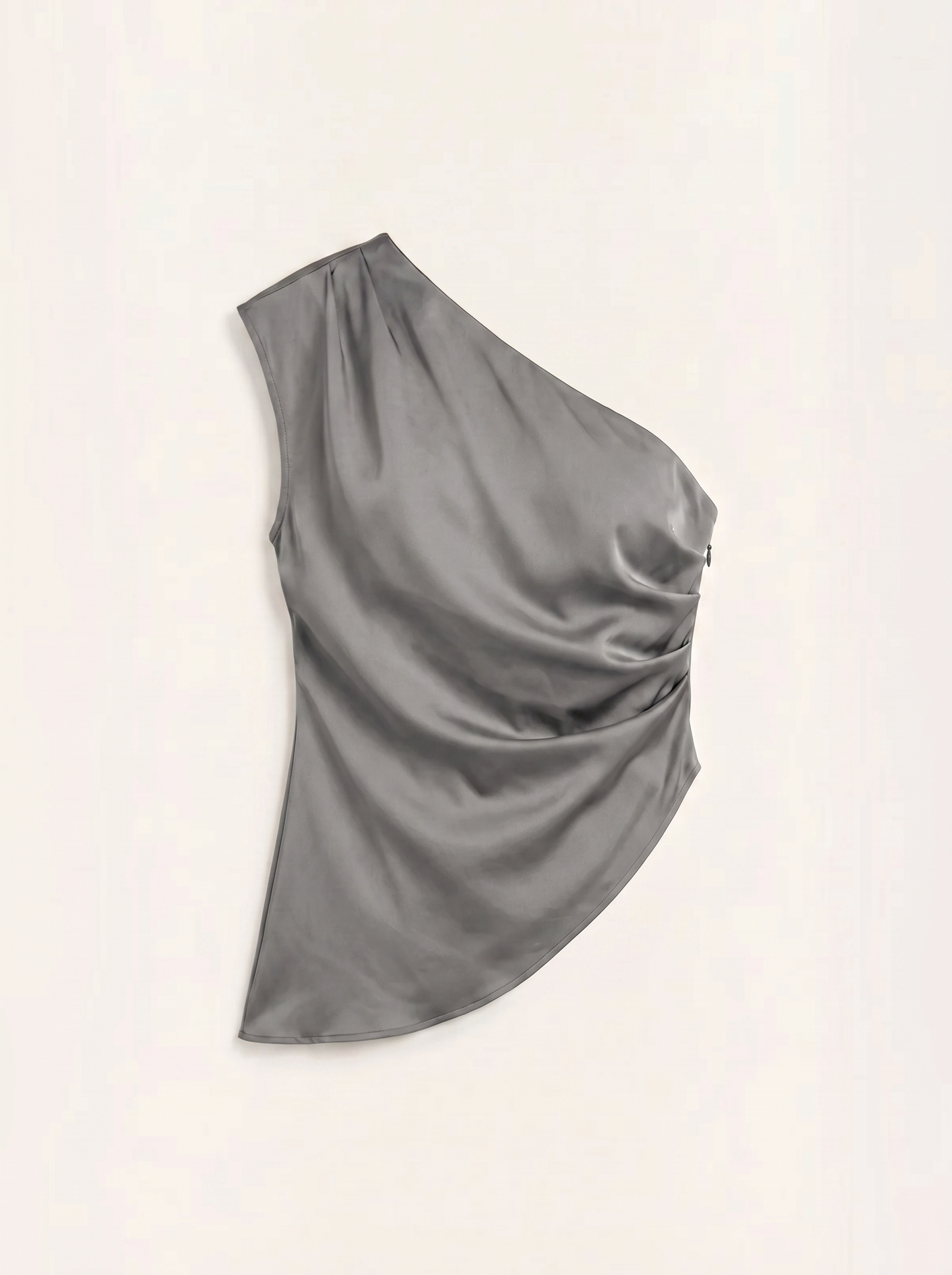 Asymmetric Satin Draped Top