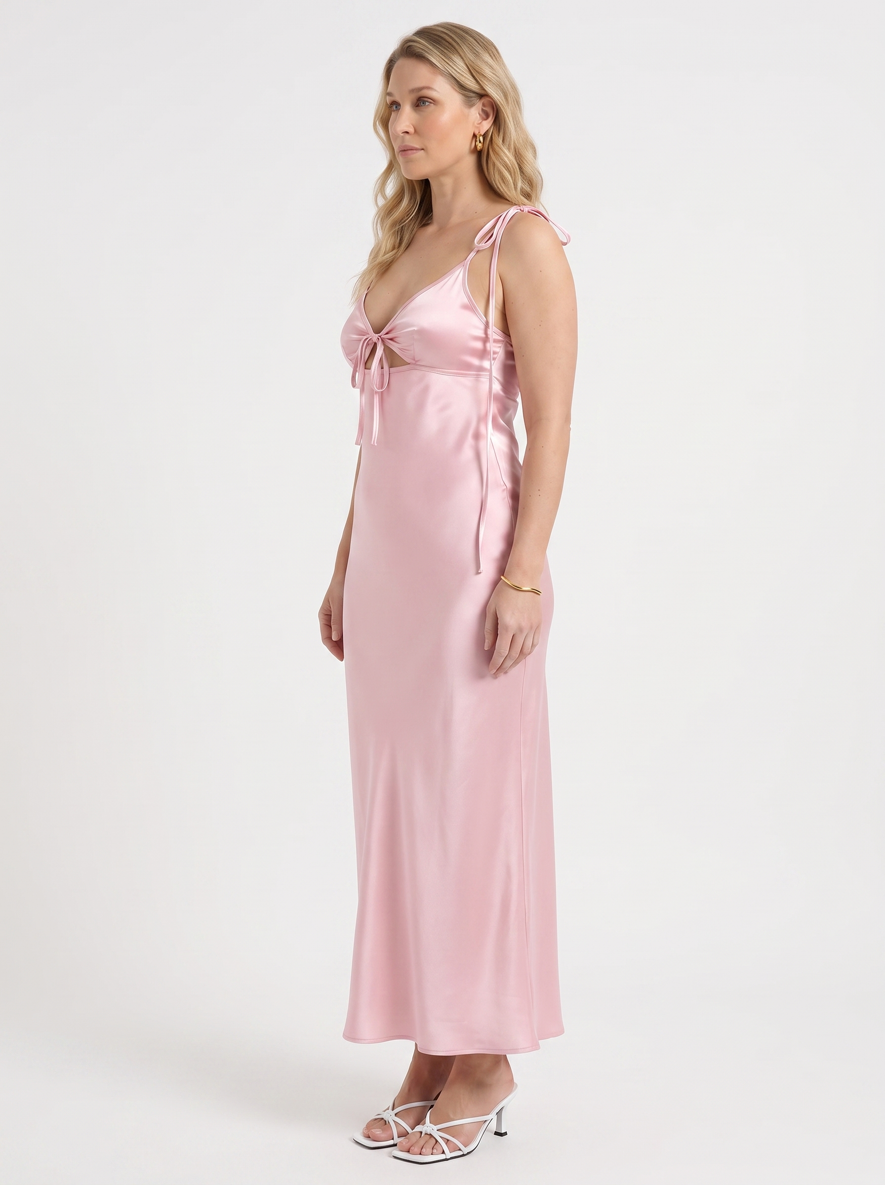 Tie-Front Maxi Dress with Cut-Out Detail