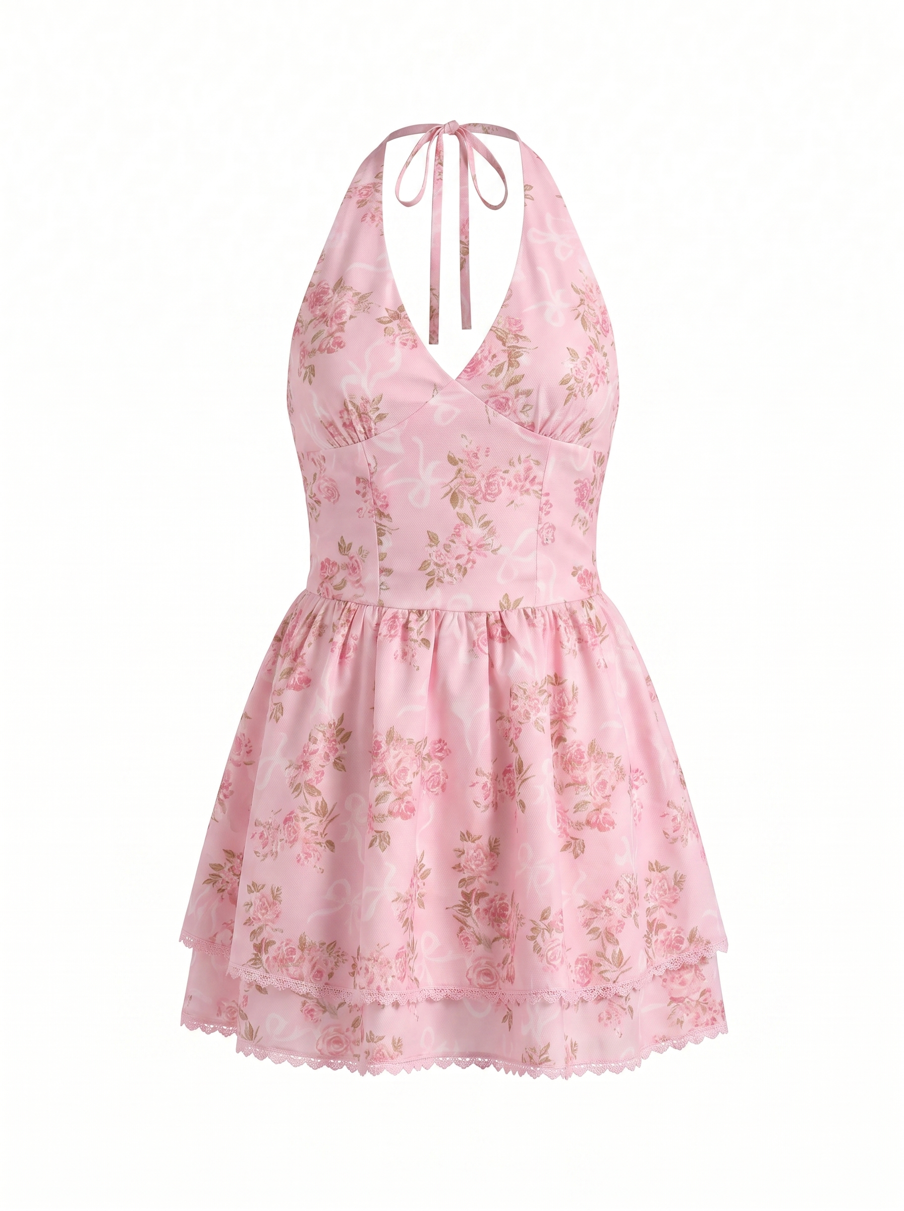 Floral Halterneck Mini Dress