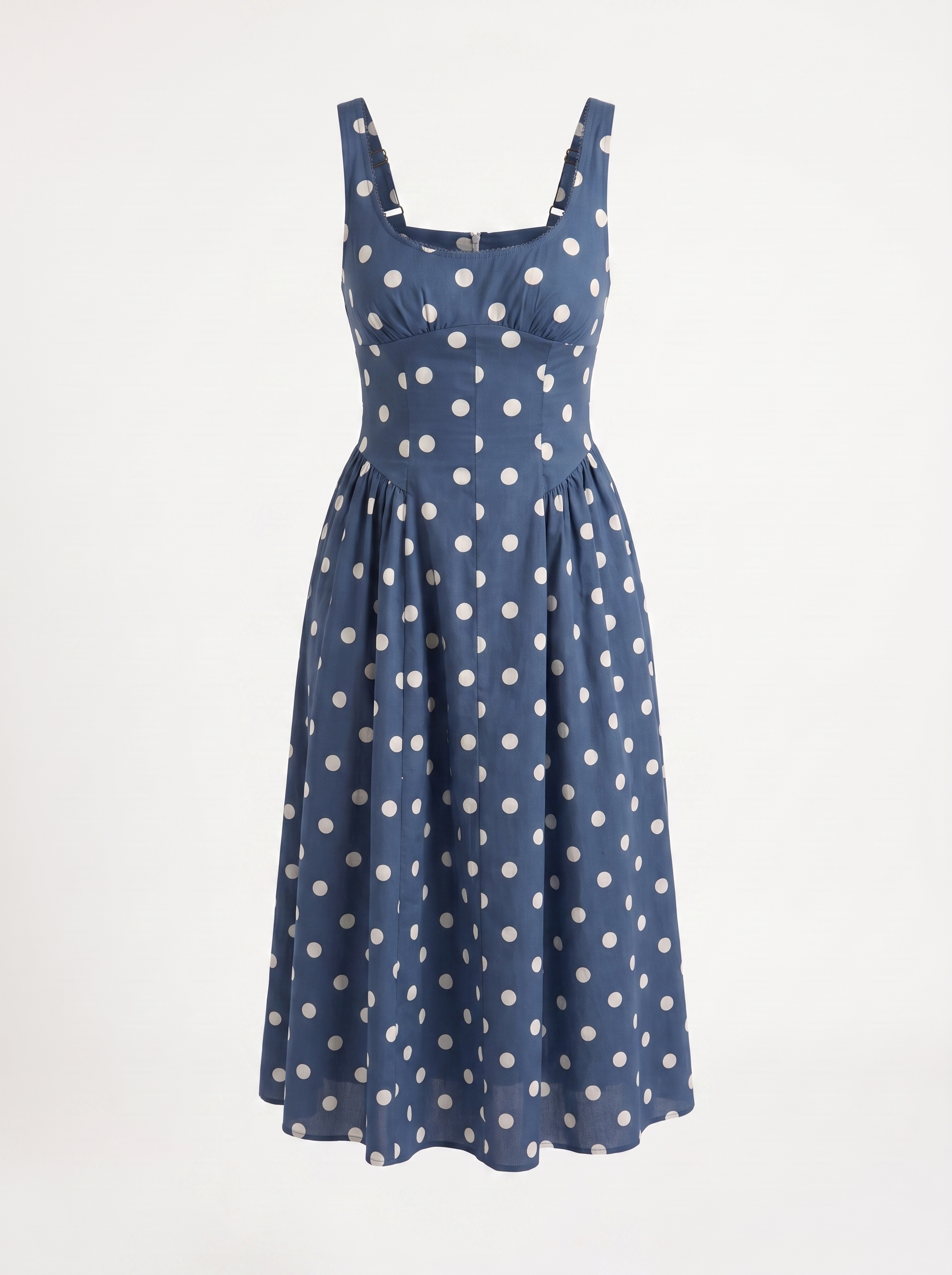 Floral Midi Dress with Square Neck