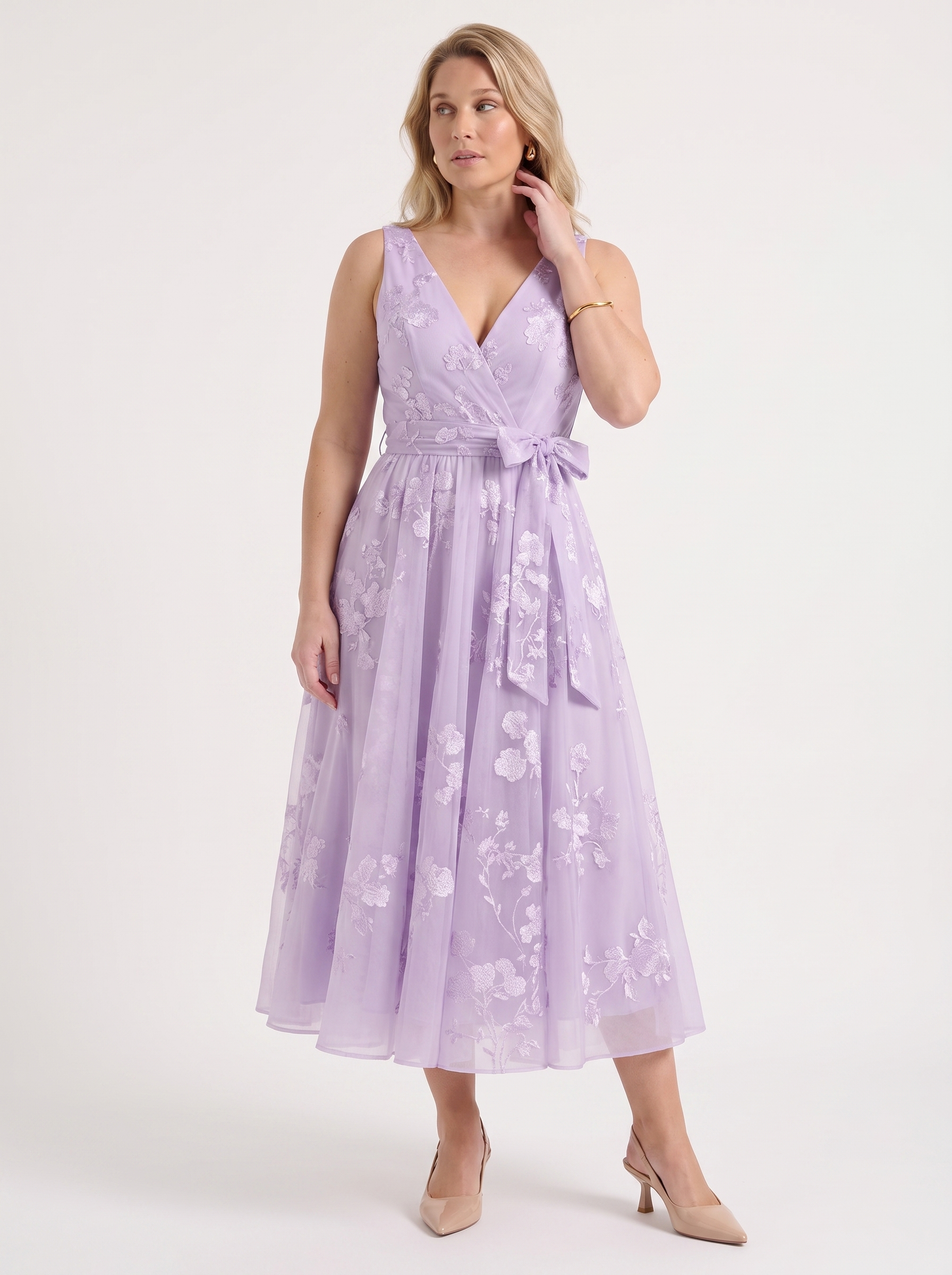 Floral Wrap Midi Dress
