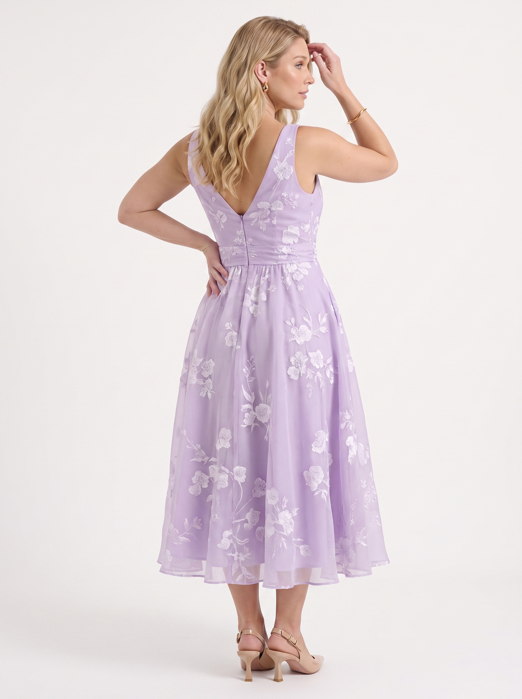 Floral Wrap Midi Dress