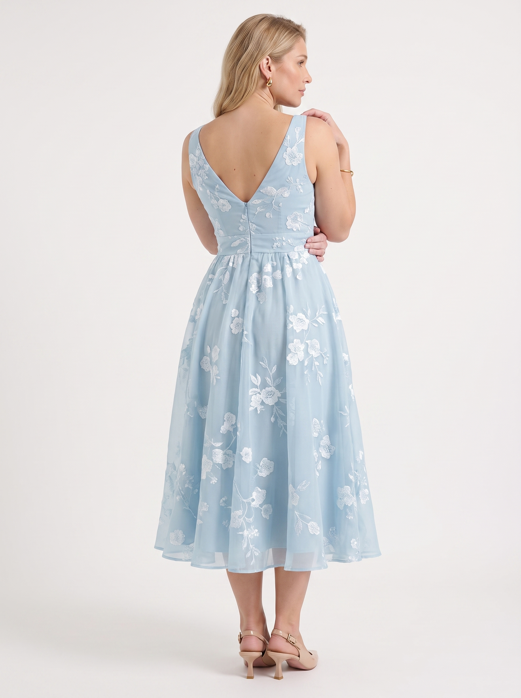 Floral Wrap Midi Dress