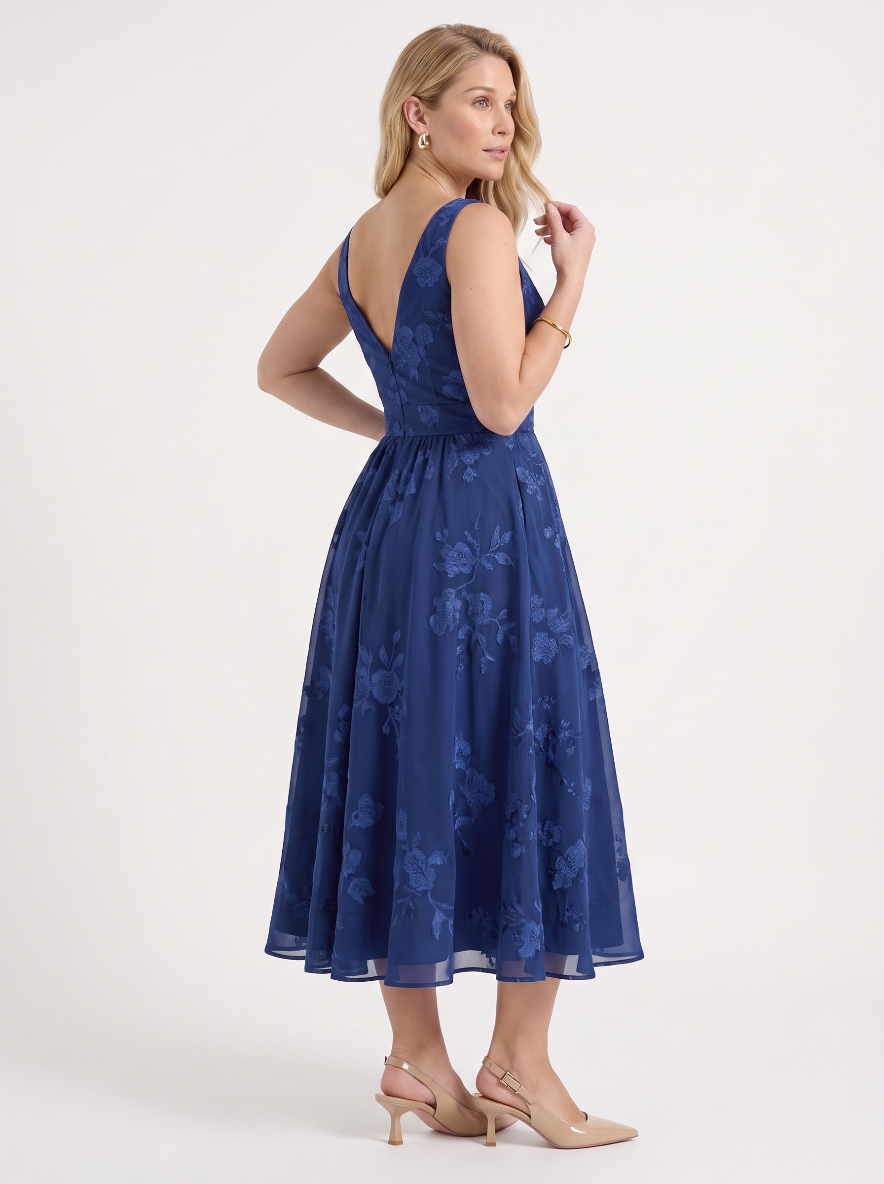 Floral Wrap Midi Dress