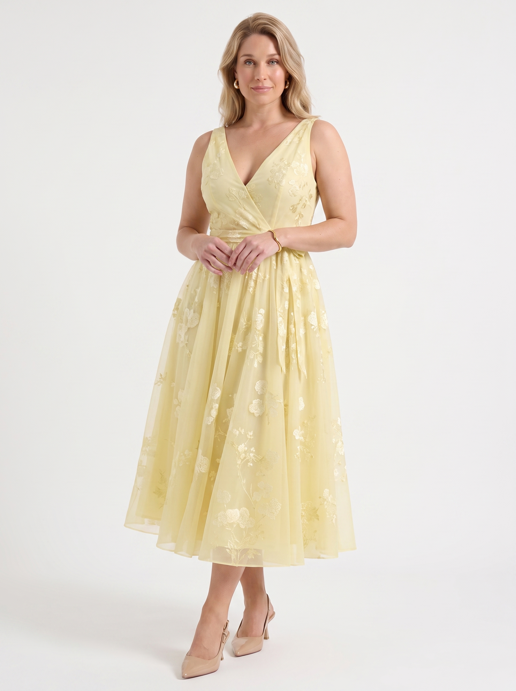 Floral Wrap Midi Dress