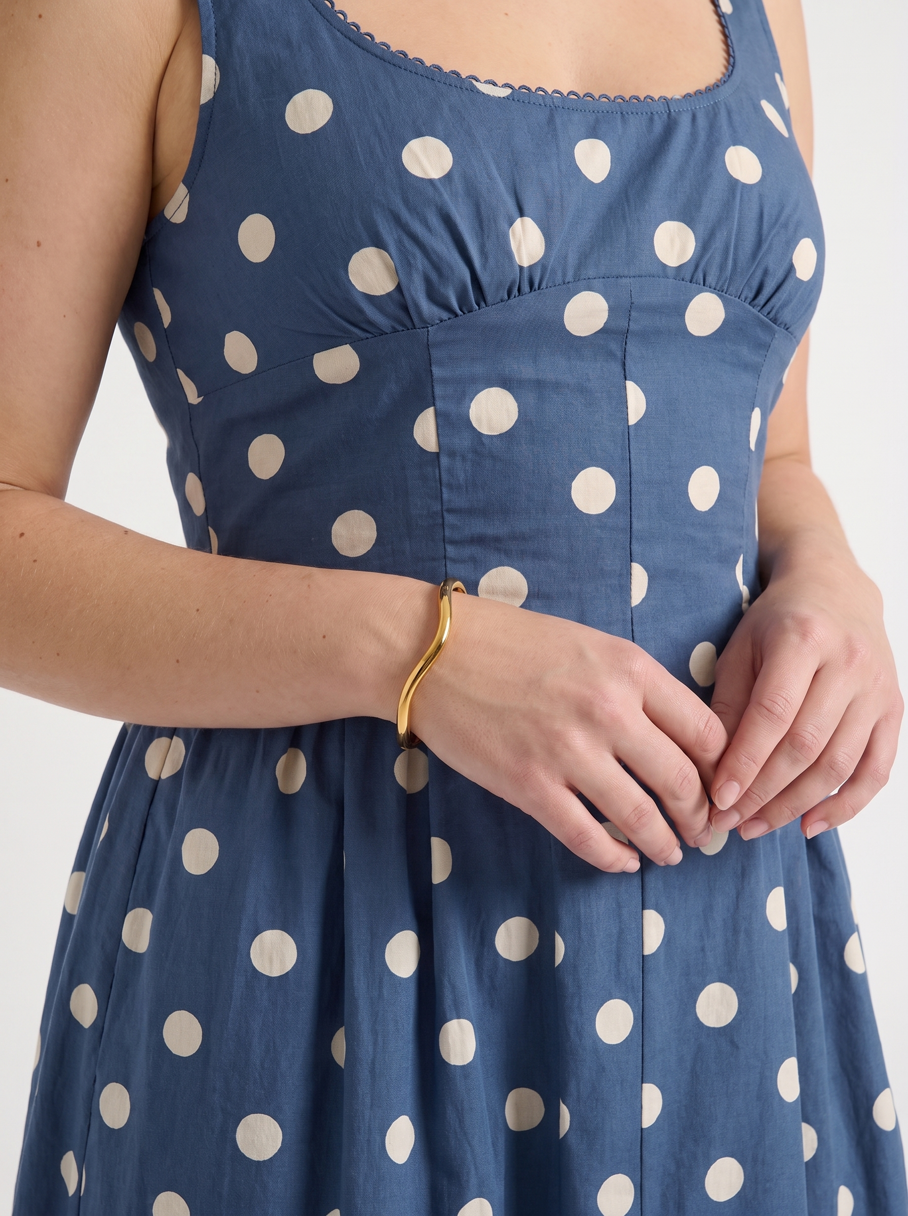 Floral Midi Dress with Square Neck