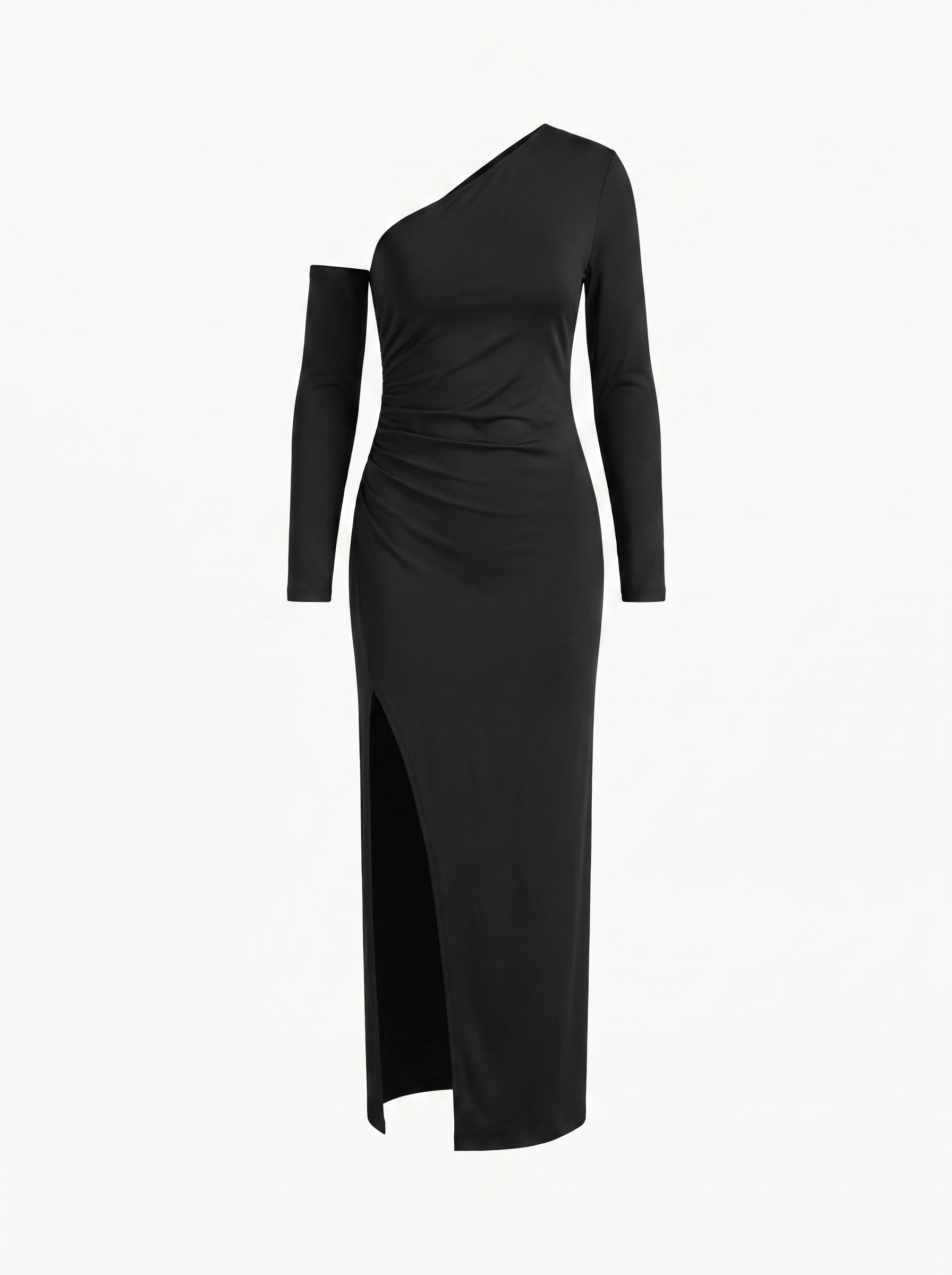 One-Shoulder Maxi Dress with Side Slit