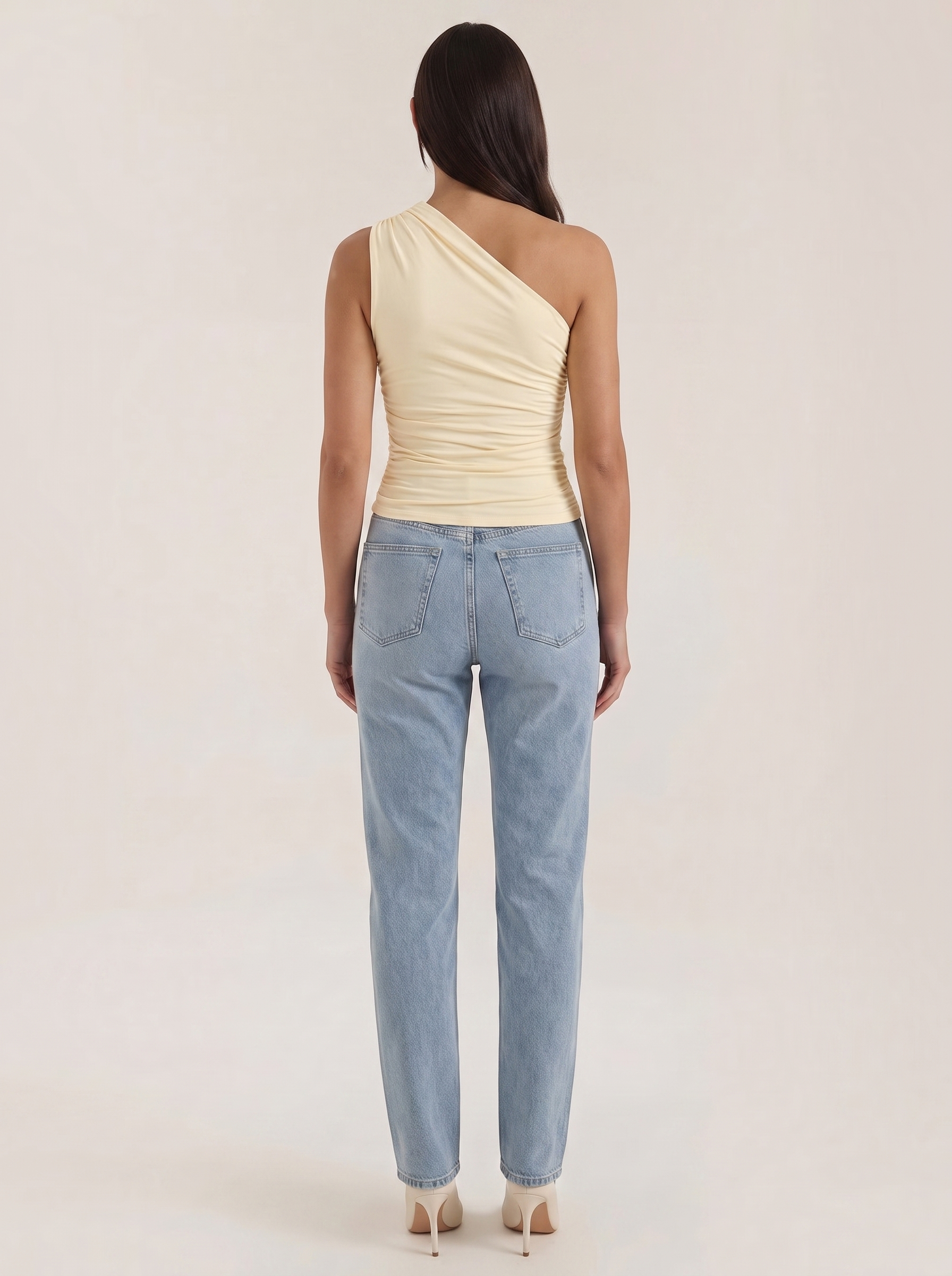 Ruched One Shoulder Top