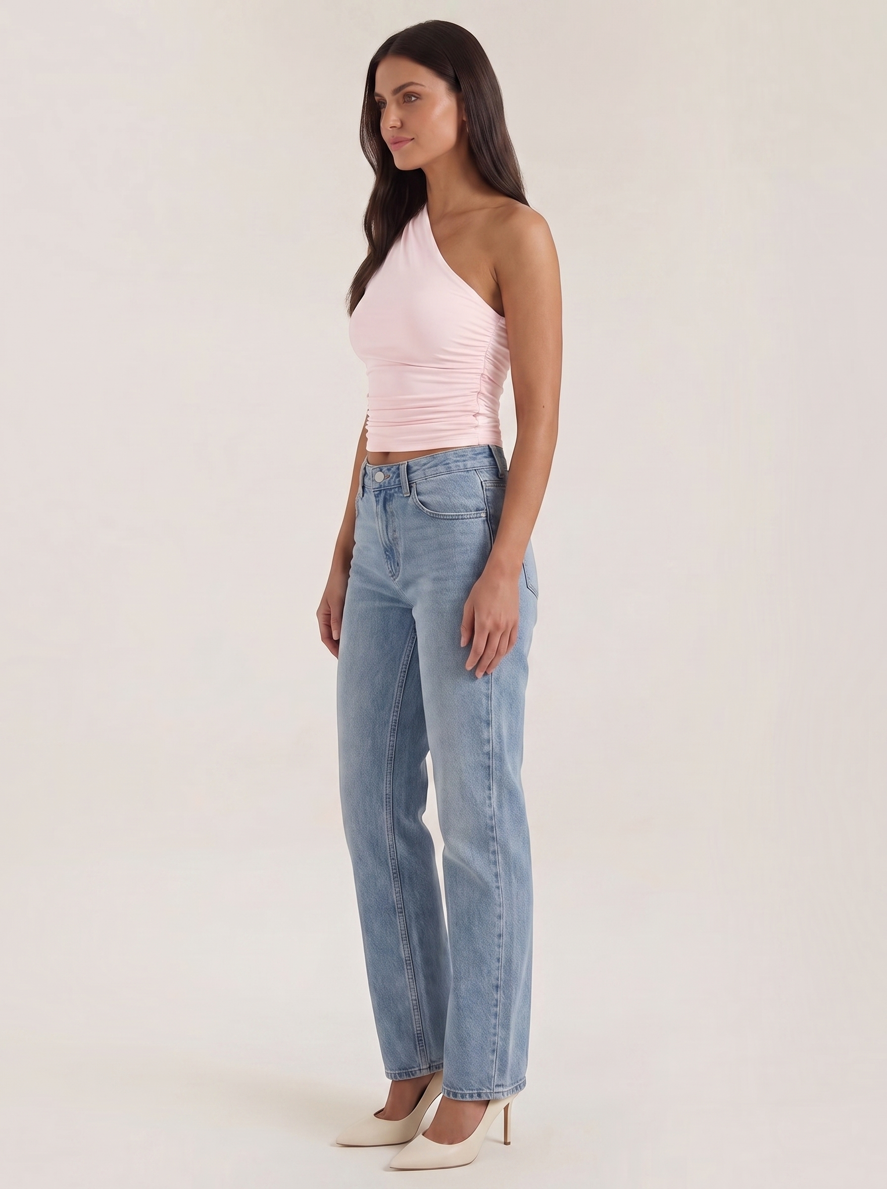 Ruched One Shoulder Top
