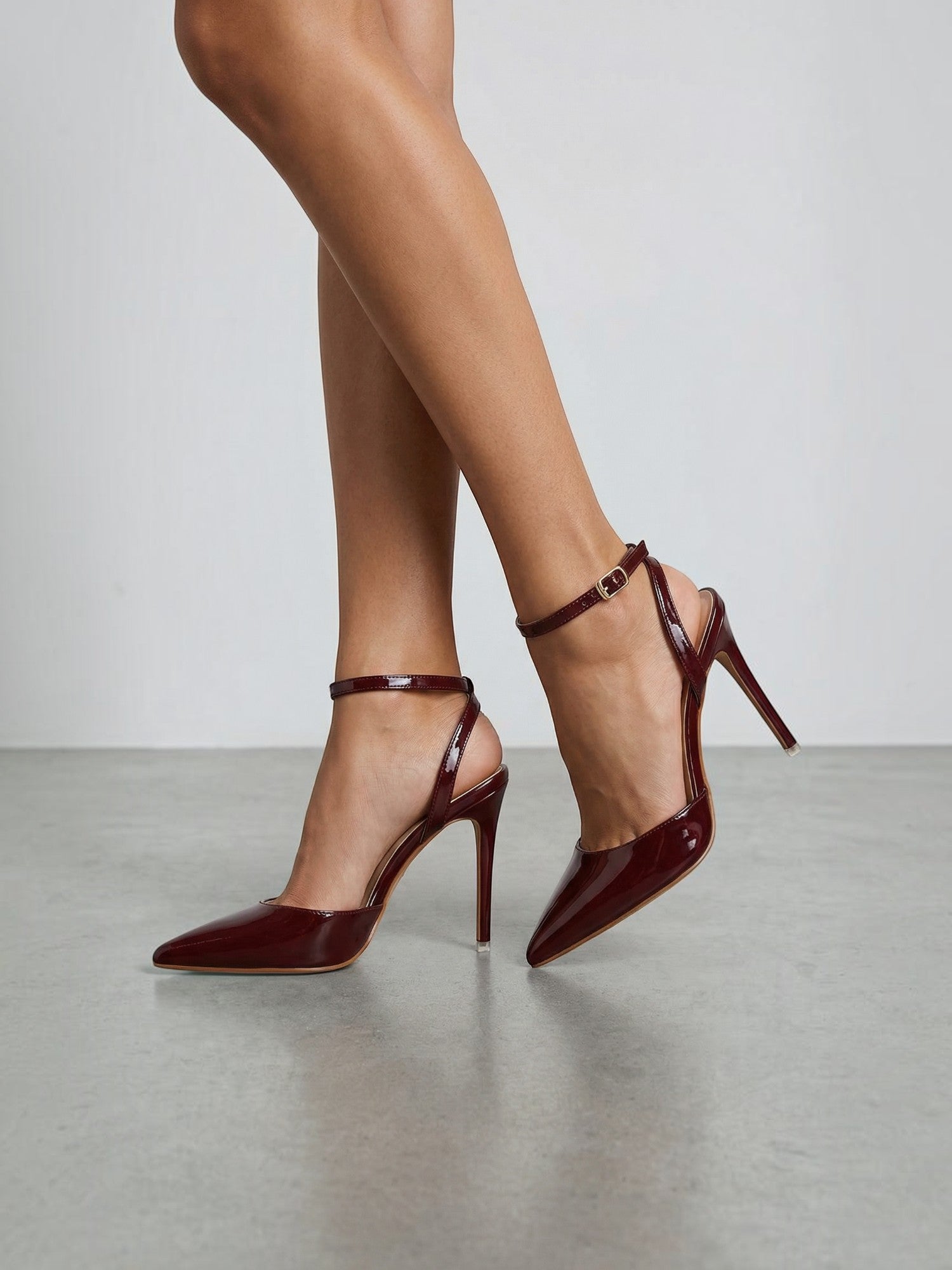 Pointed-Toe Ankle Strap Heels