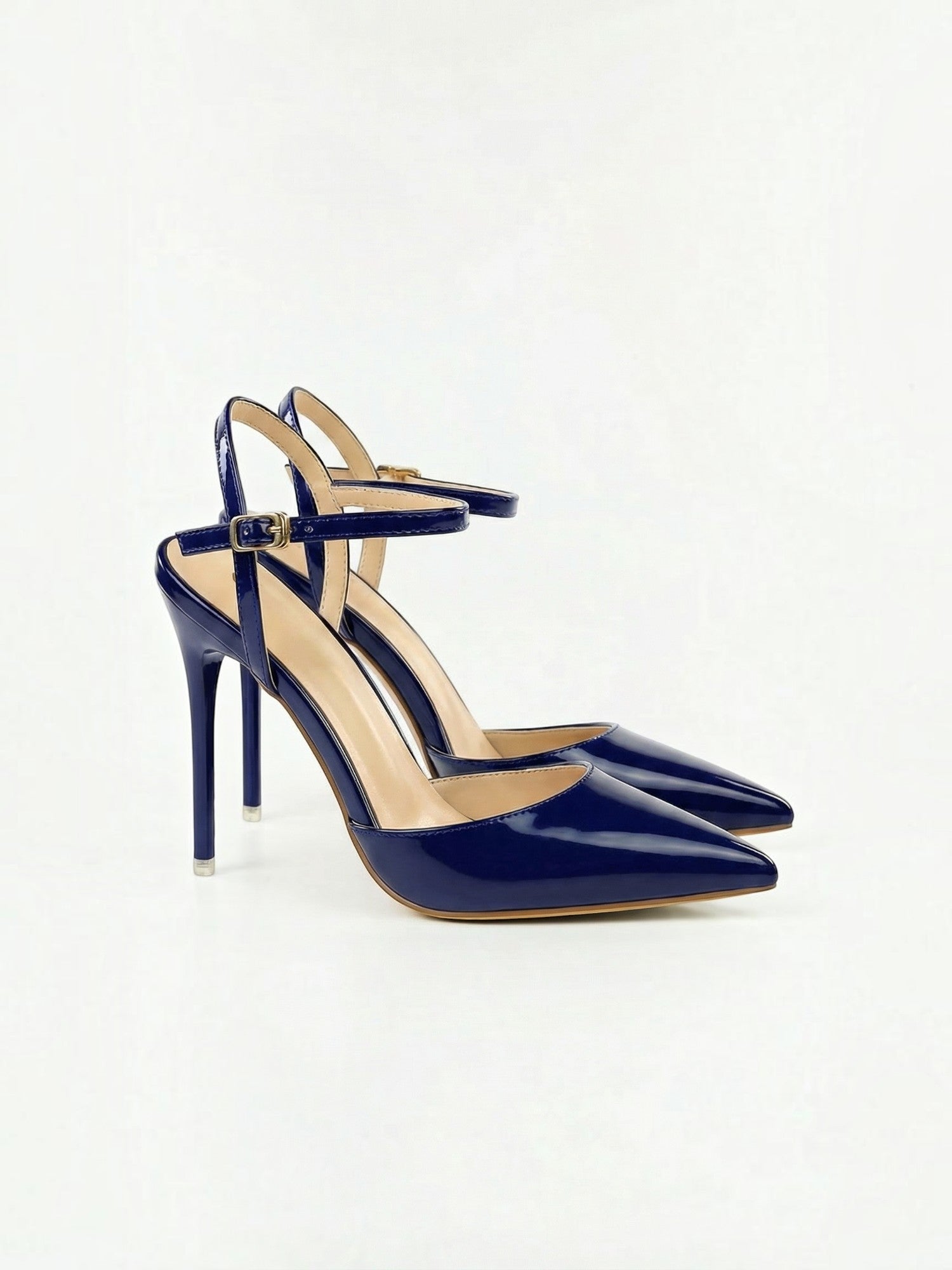 Pointed-Toe Ankle Strap Heels