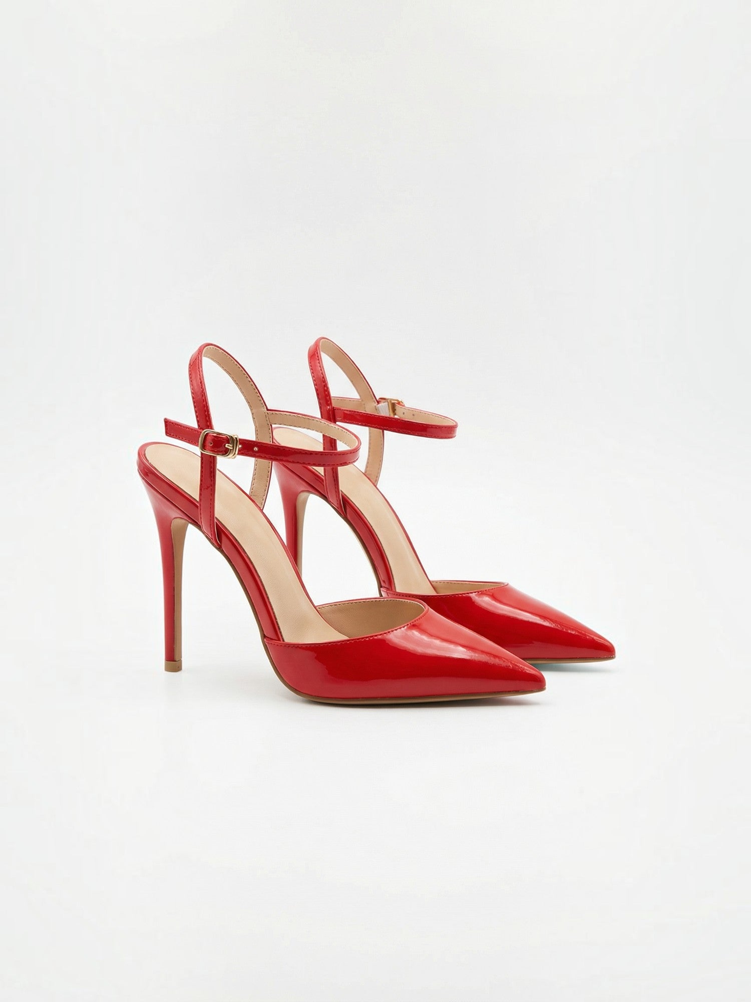 Pointed-Toe Ankle Strap Heels