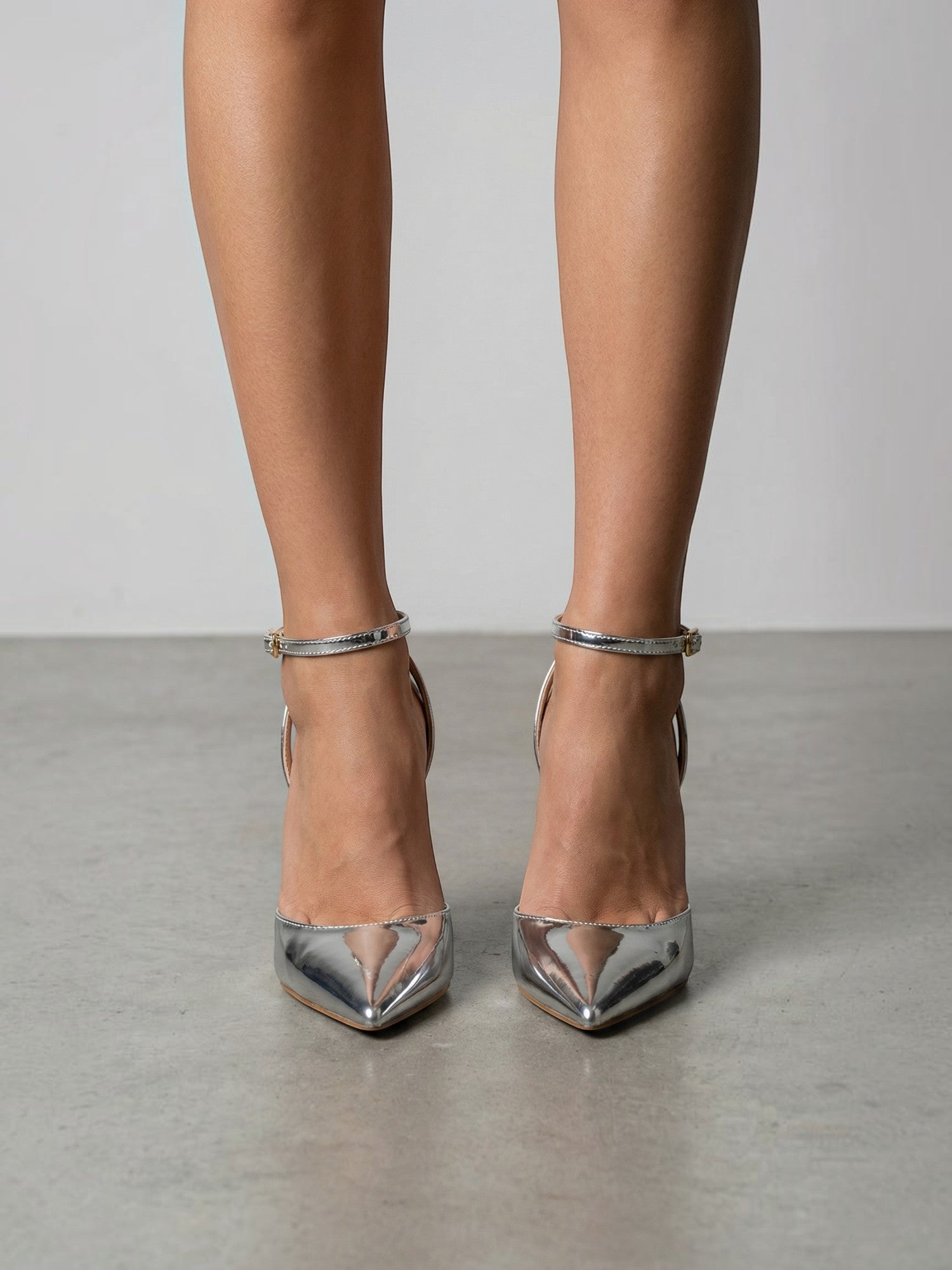 Pointed-Toe Ankle Strap Heels