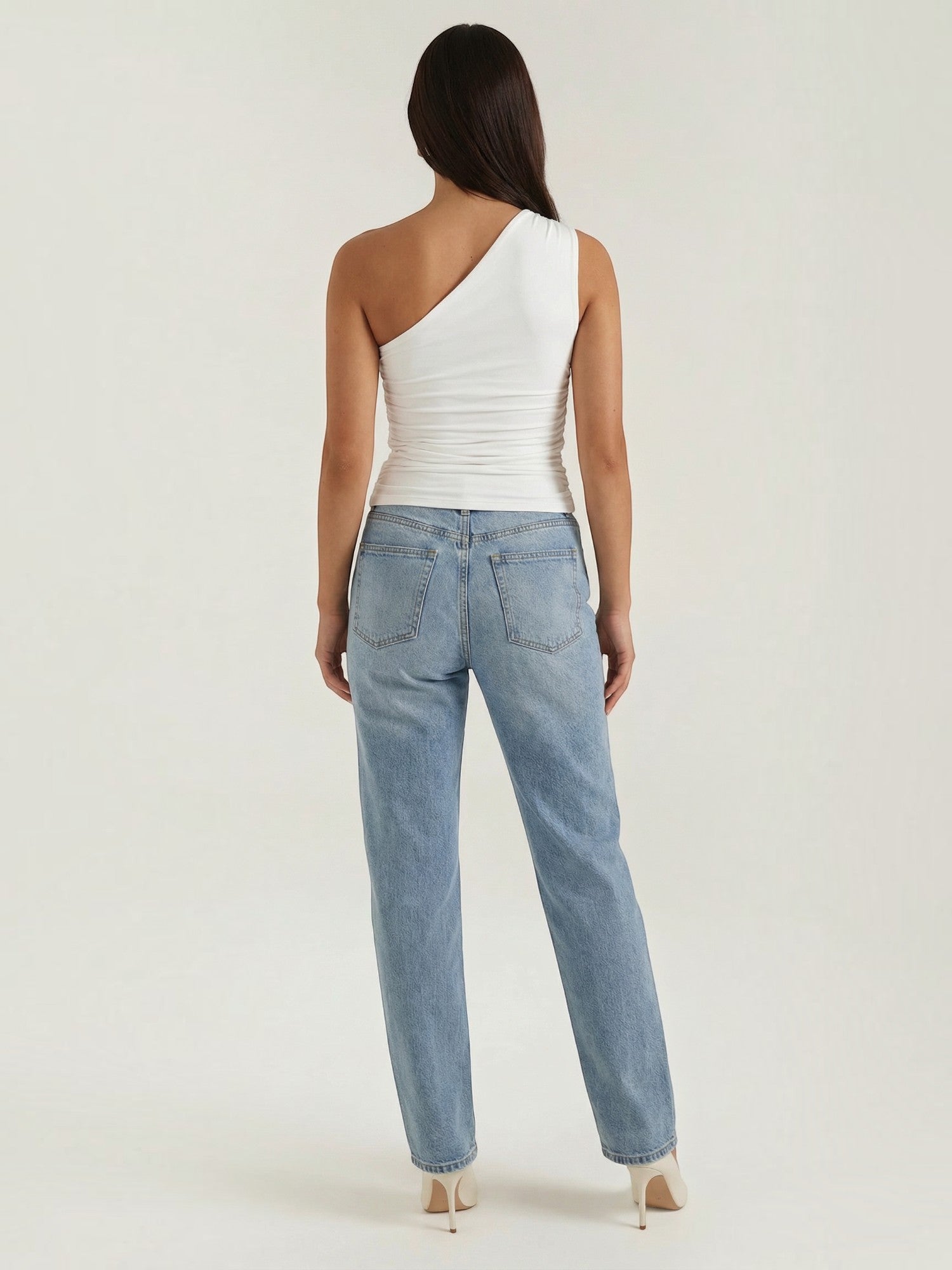 Ruched One Shoulder Top