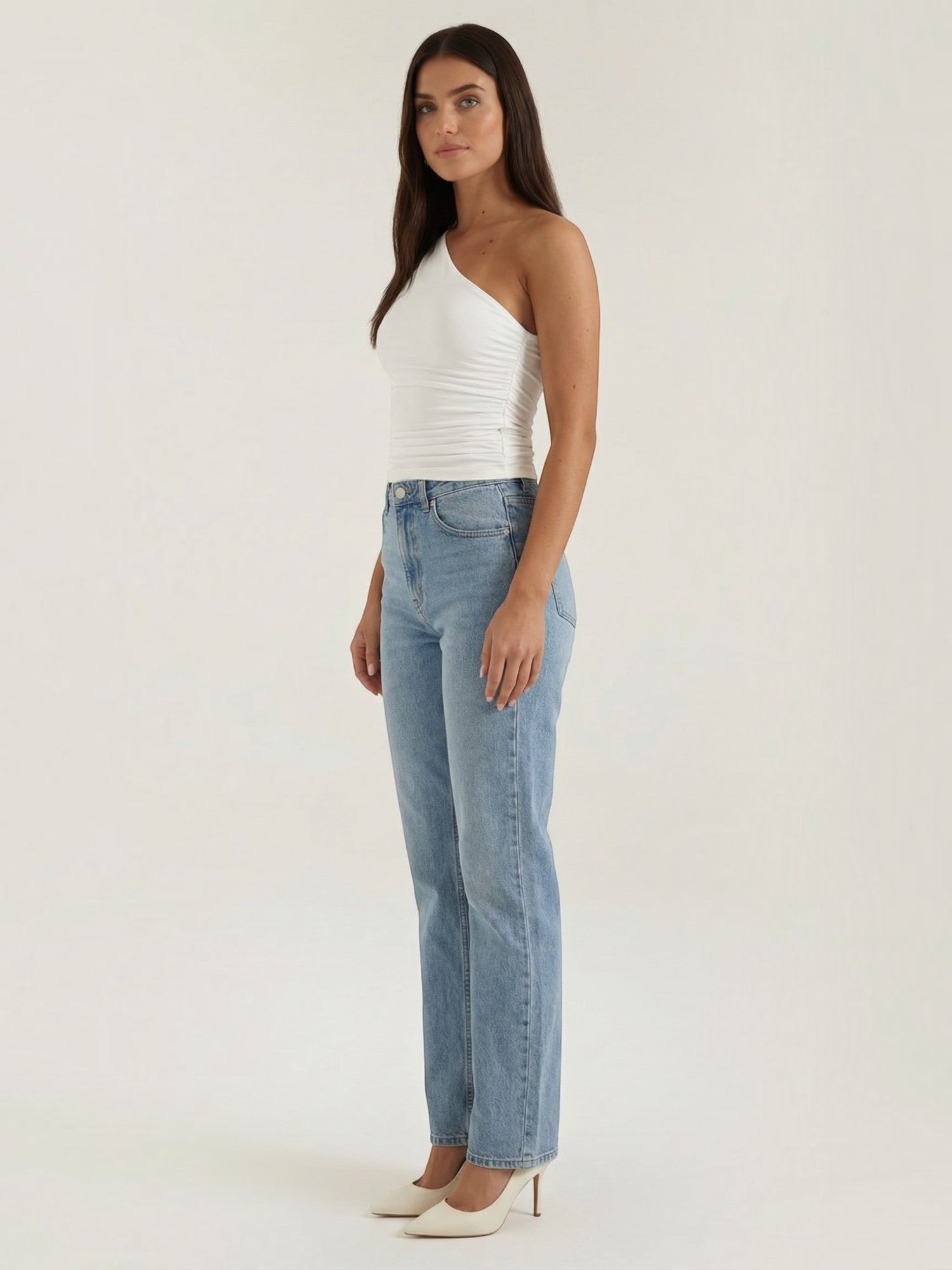 Ruched One Shoulder Top