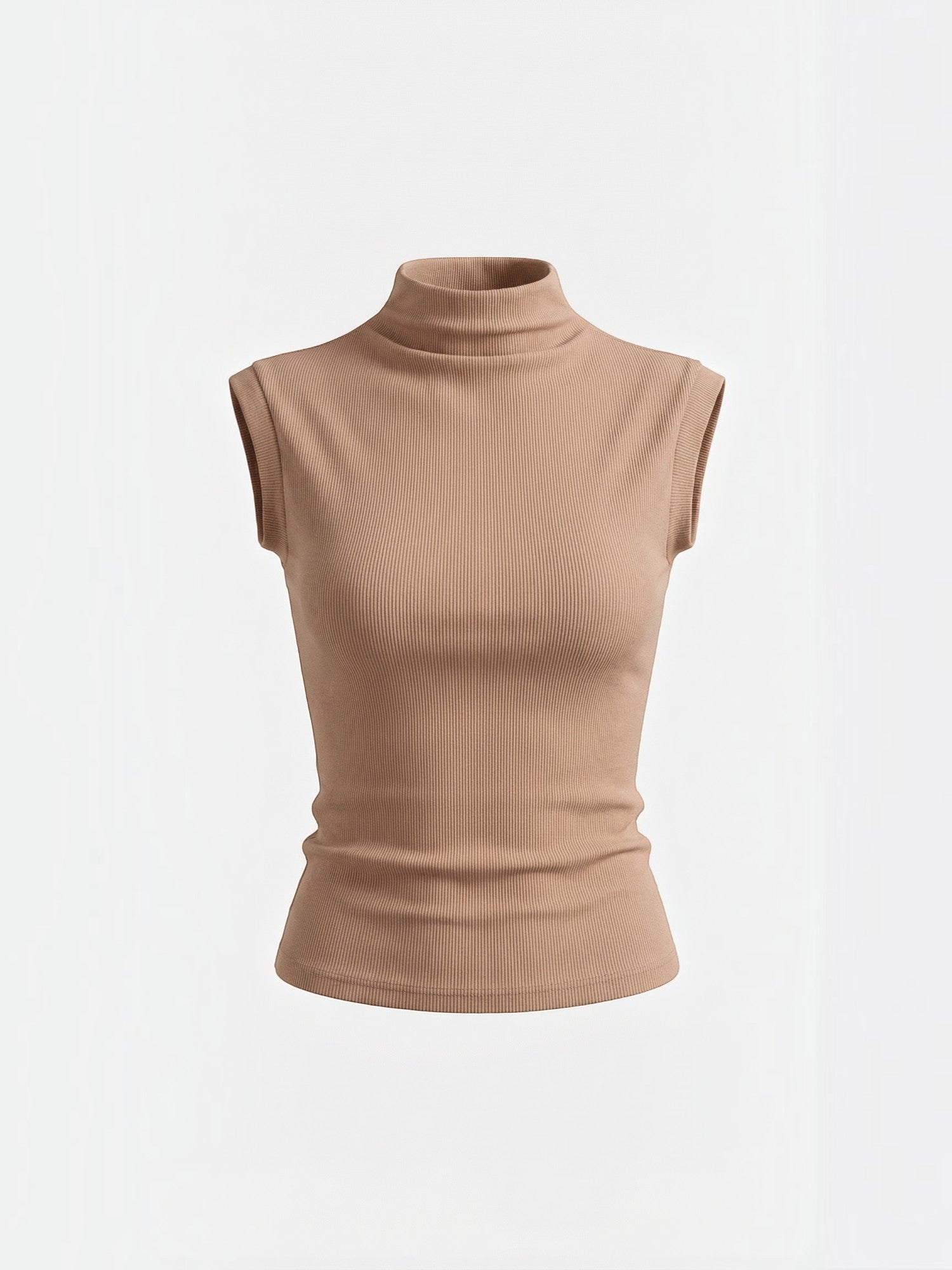 Ribbed Mock Neck Knit Top