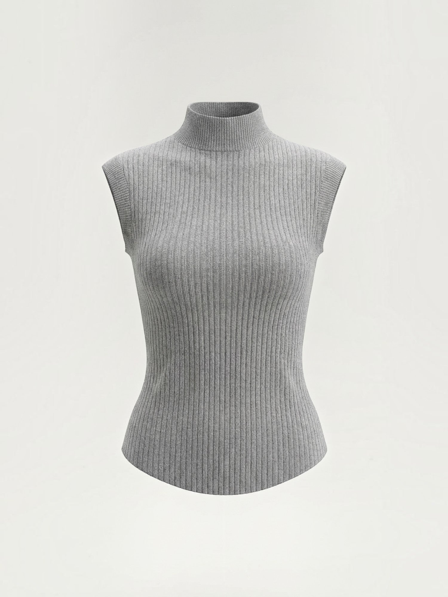 Ribbed Mock Neck Knit Top